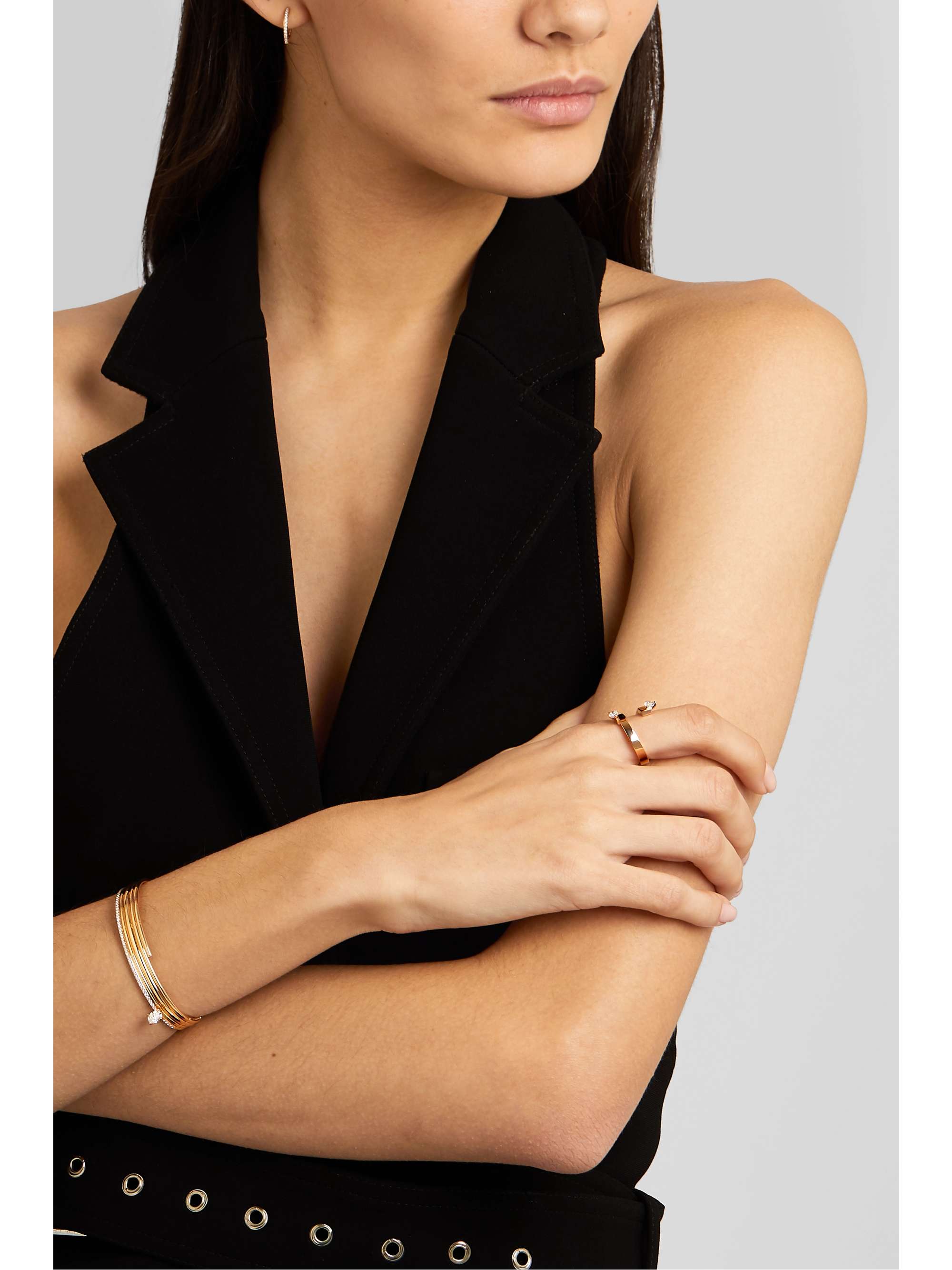 REPOSSI Serti Sur Vide 18-karat rose gold diamond ring