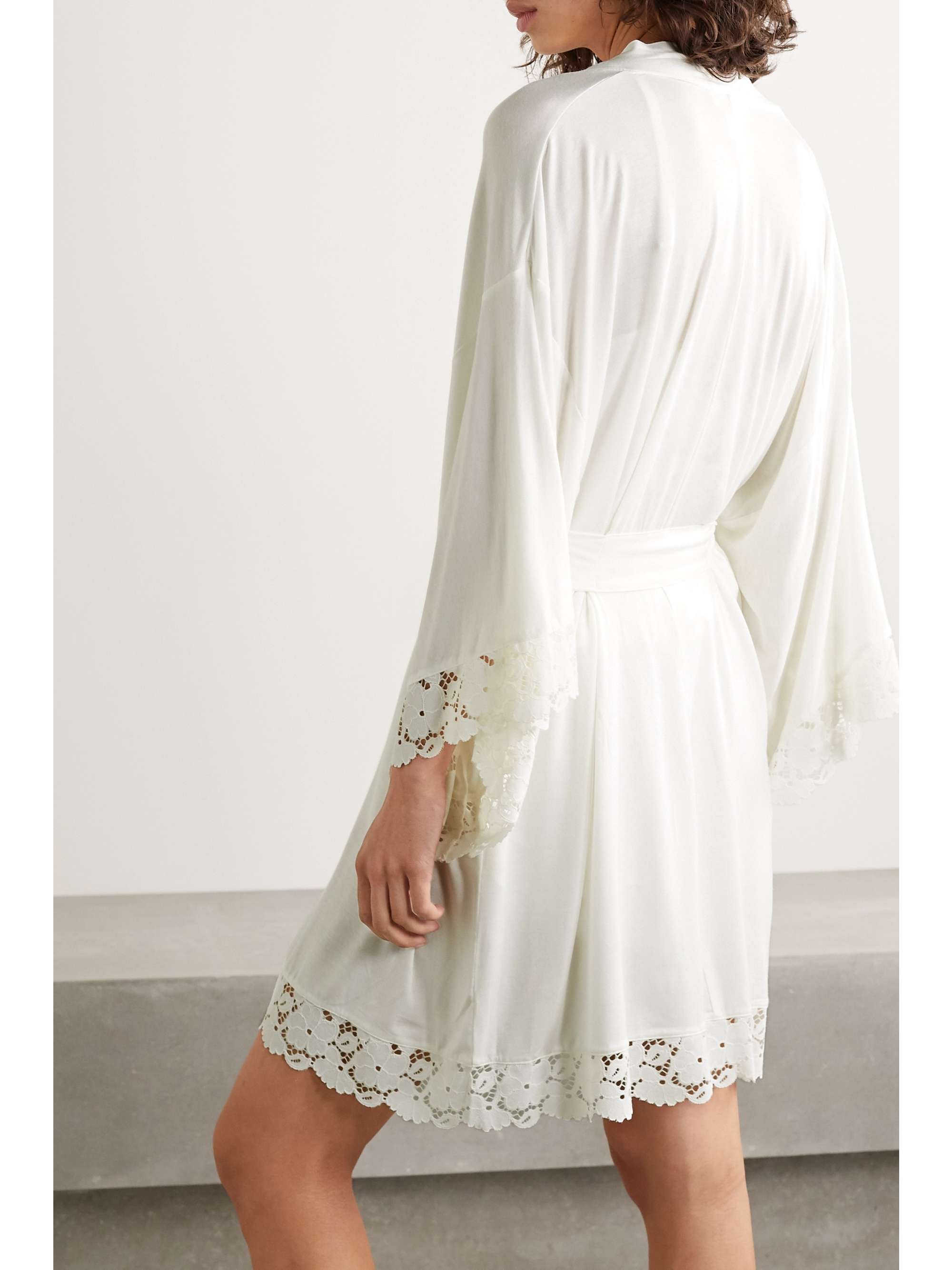 EBERJEY Naya Mademoiselle lace-trimmed stretch-modal robe