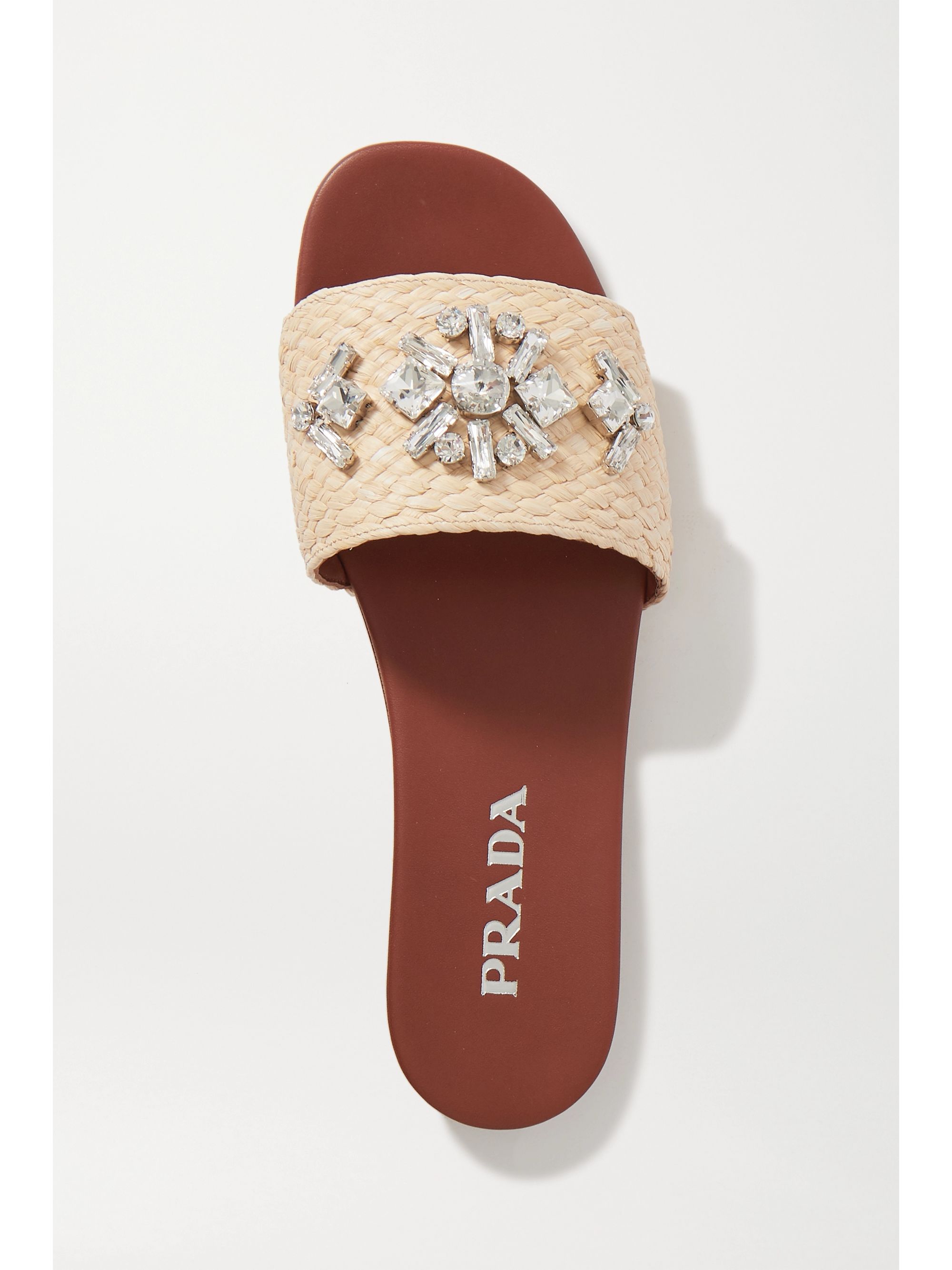 Tory burch crystal raffia hot sale slide
