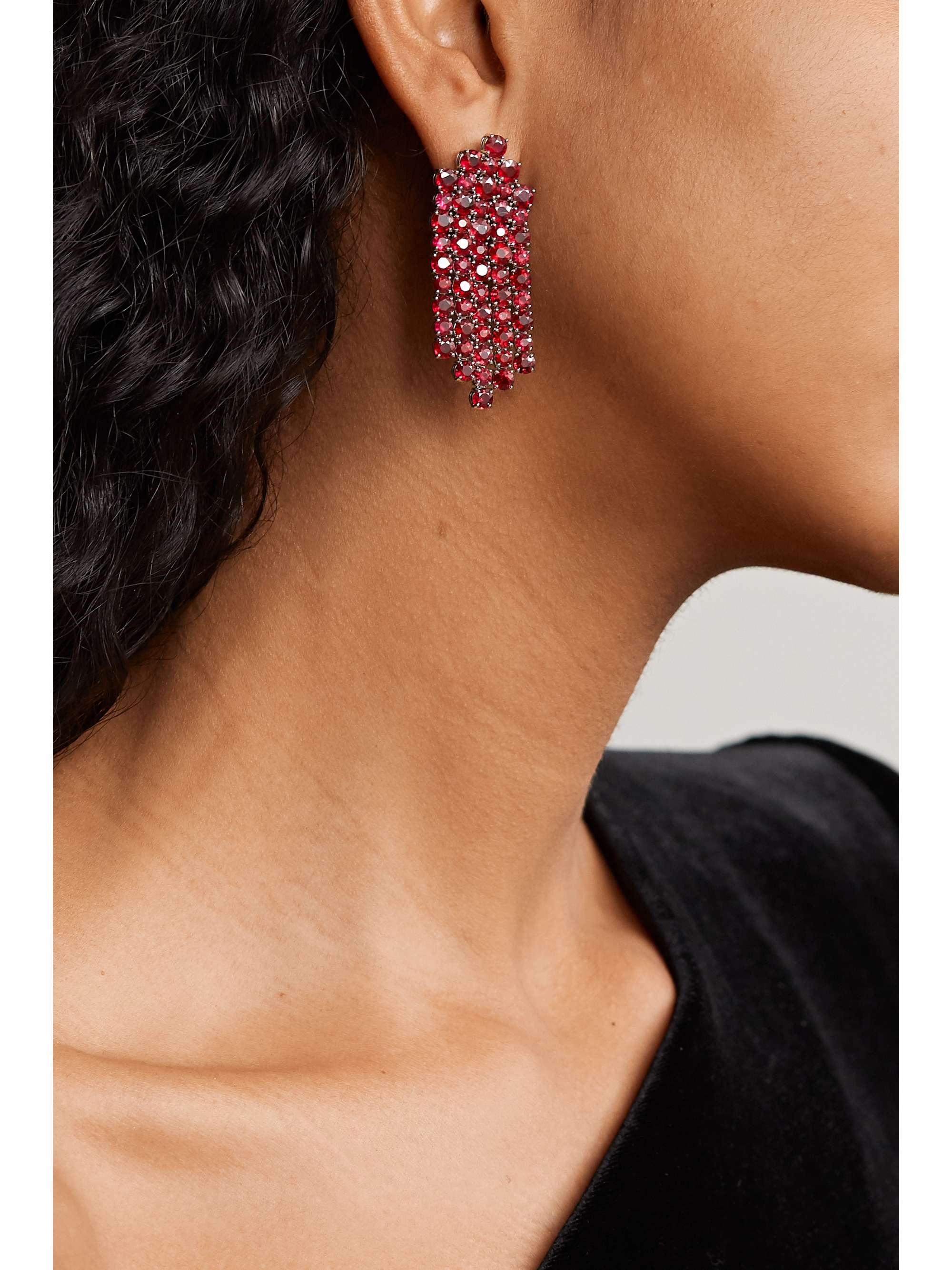 BAYCO Platinum ruby earrings