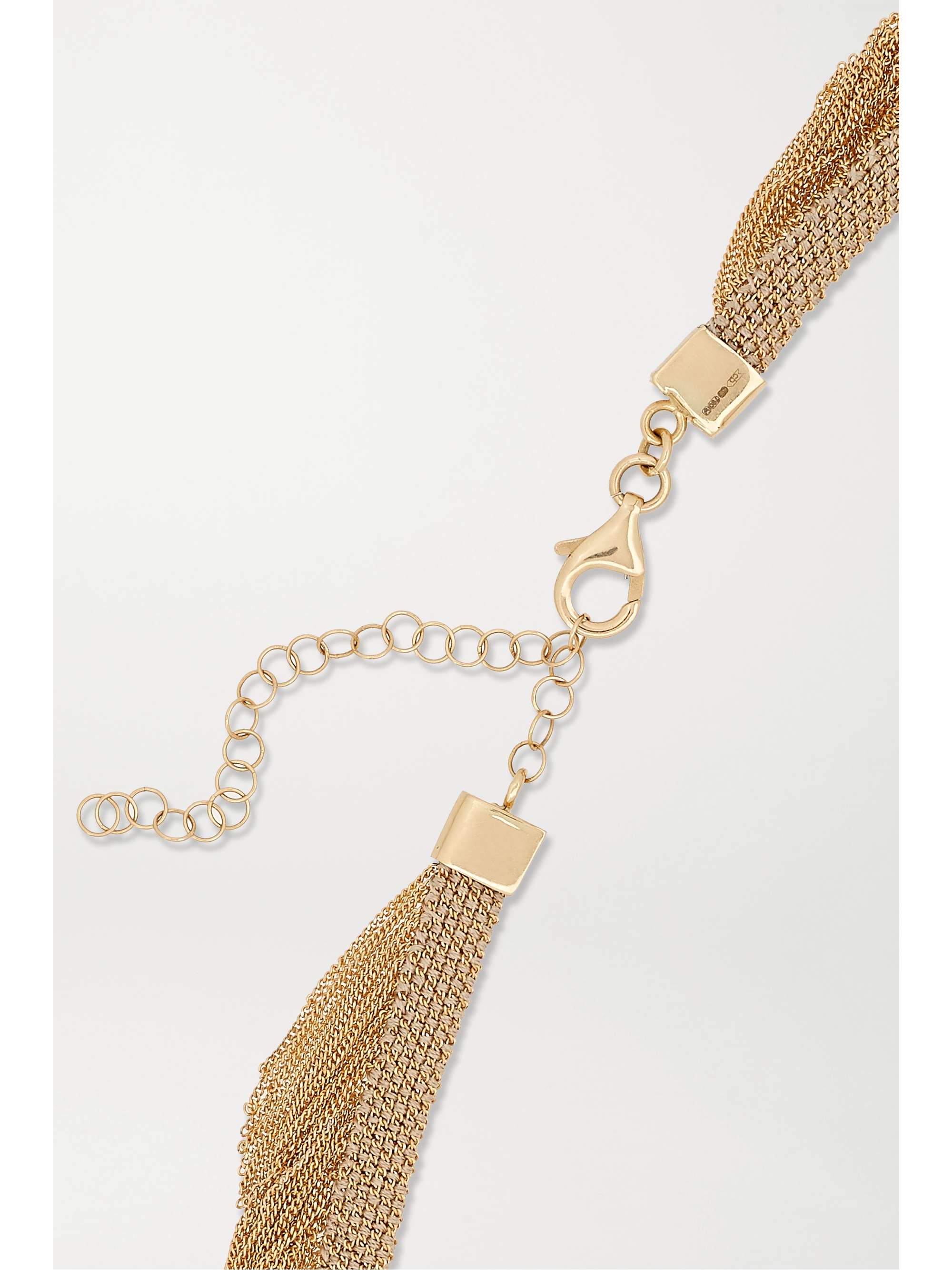 CAROLINA BUCCI Fringe 18-karat gold and silk necklace