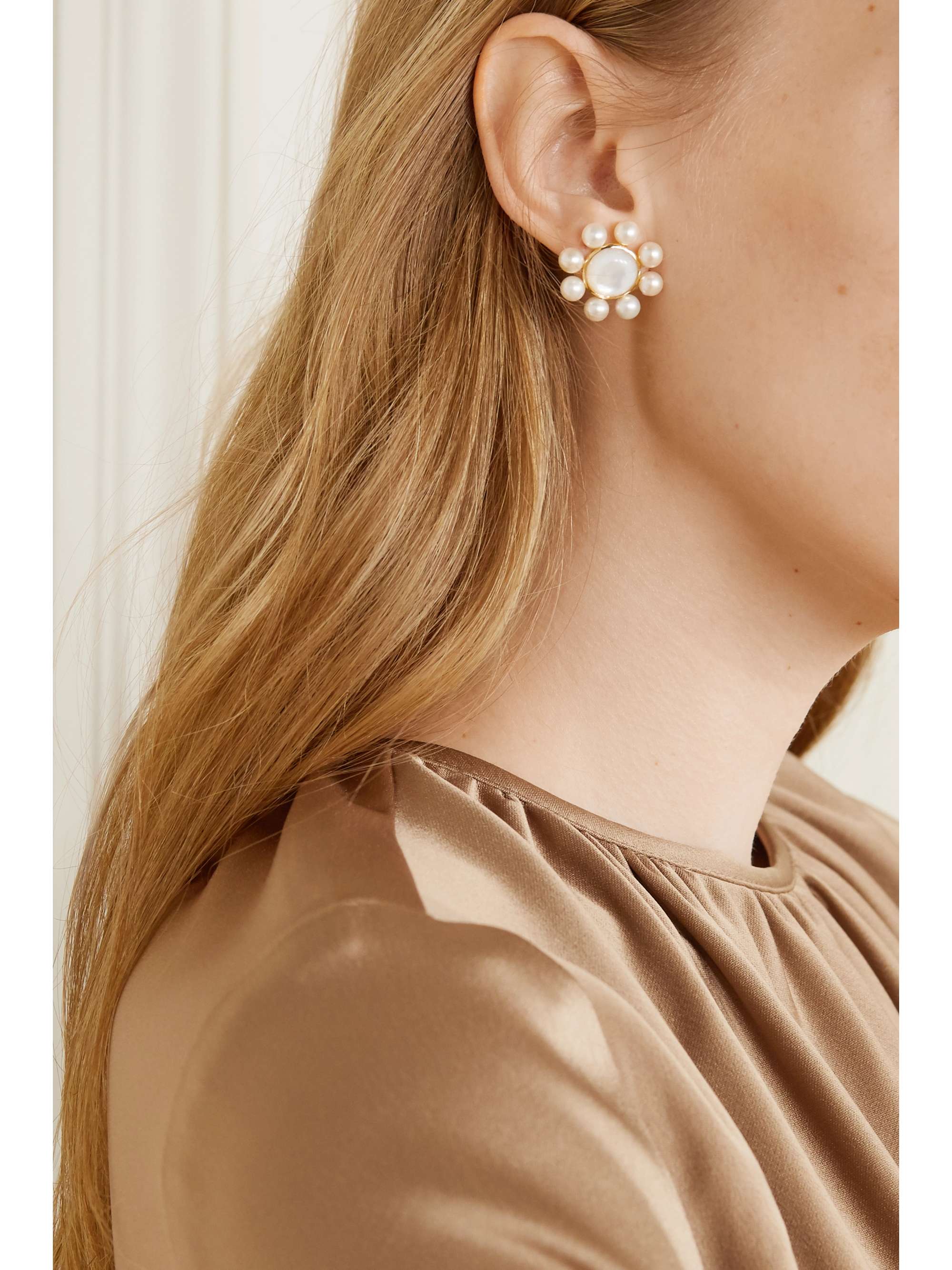 IPPOLITA Nova 18-karat green gold pearl earrings