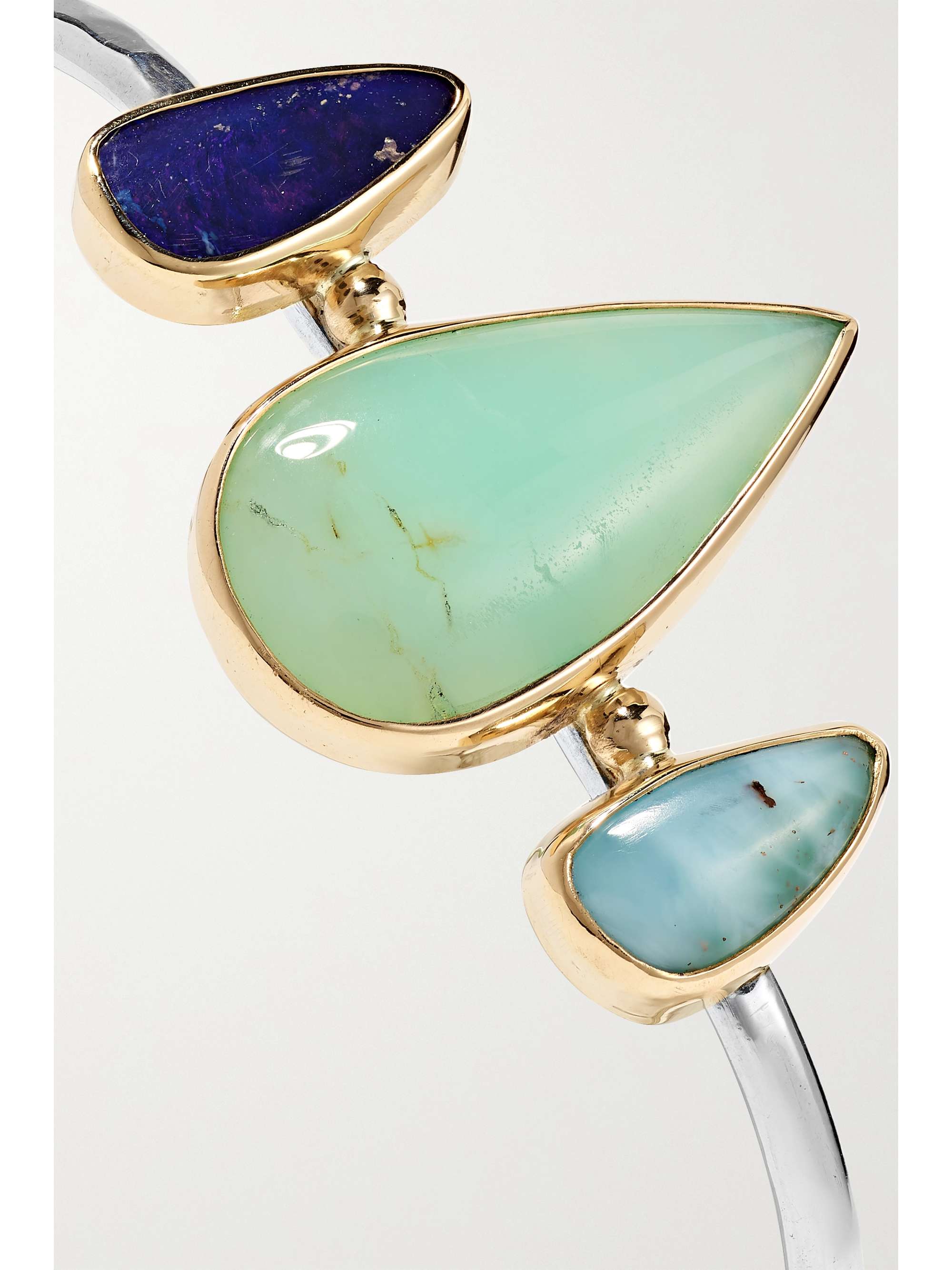 MELISSA JOY MANNING 14-karat gold and sterling silver multi-stone cuff