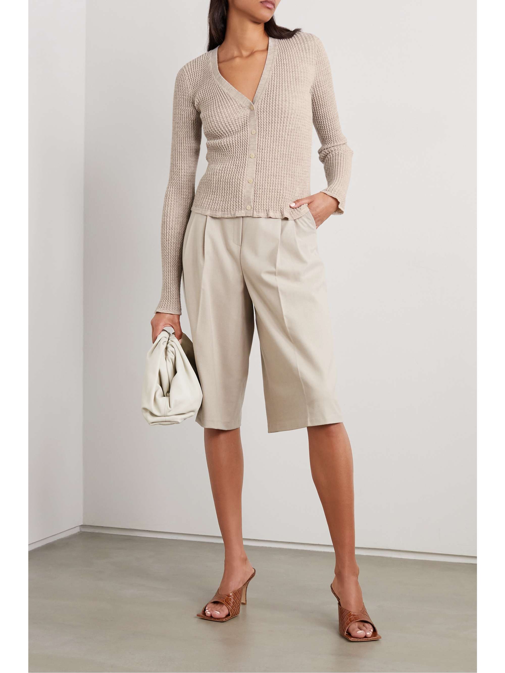 THEORY Mélange alpaca-blend cardigan | NET-A-PORTER