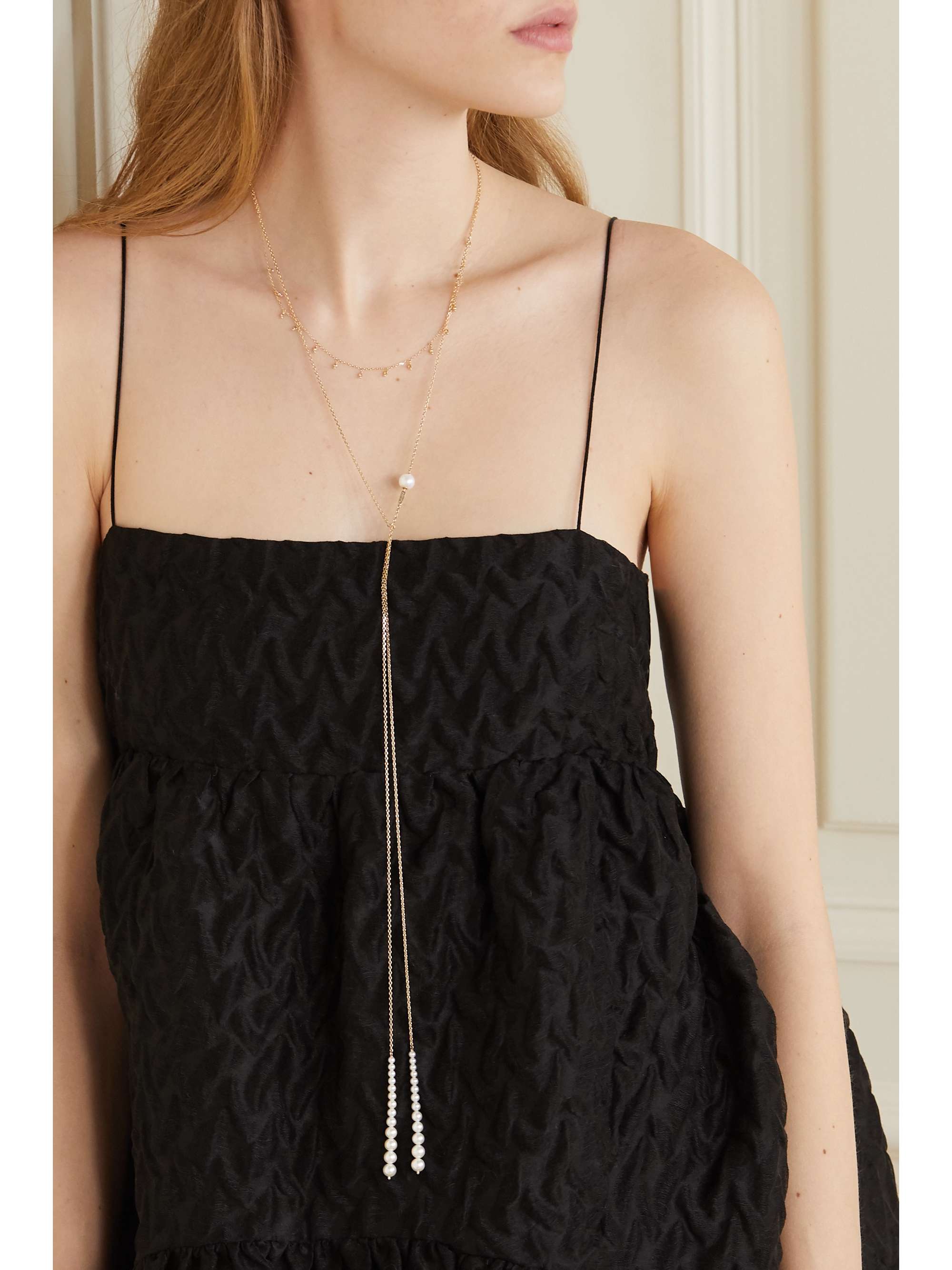 MIZUKI 14-karat gold pearl necklace