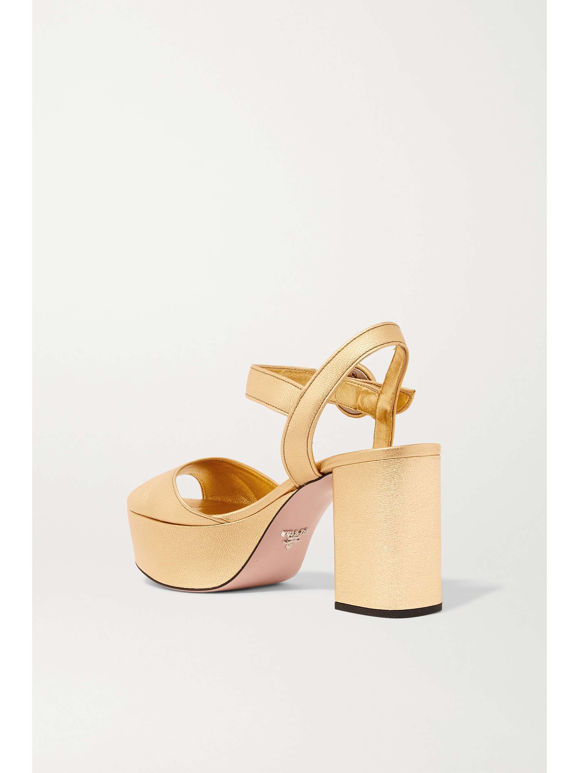 Gold 85 metallic textured-leather 