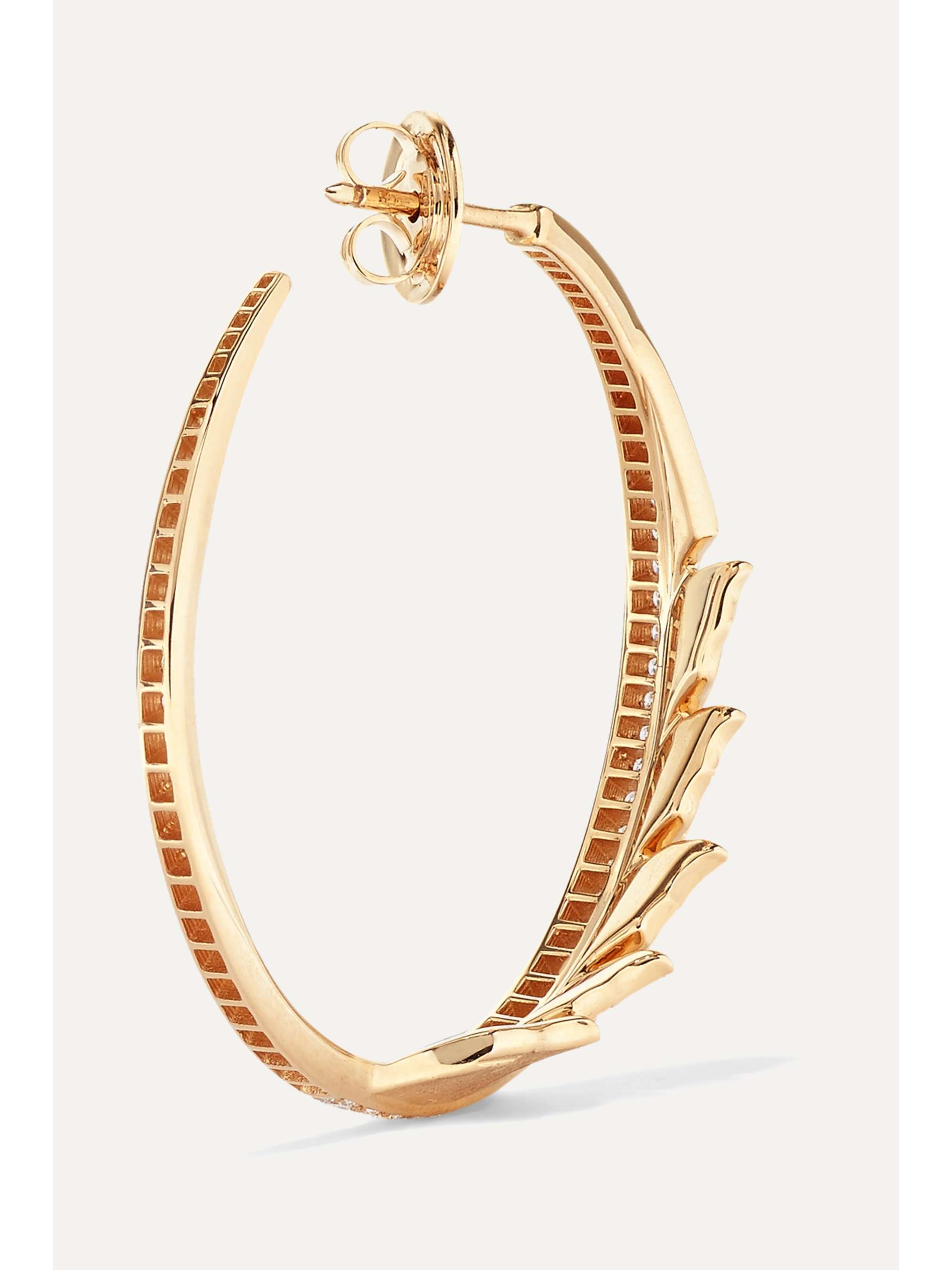 STEPHEN WEBSTER + NET SUSTAIN Magnipheasant 18-karat gold diamond hoop earrings