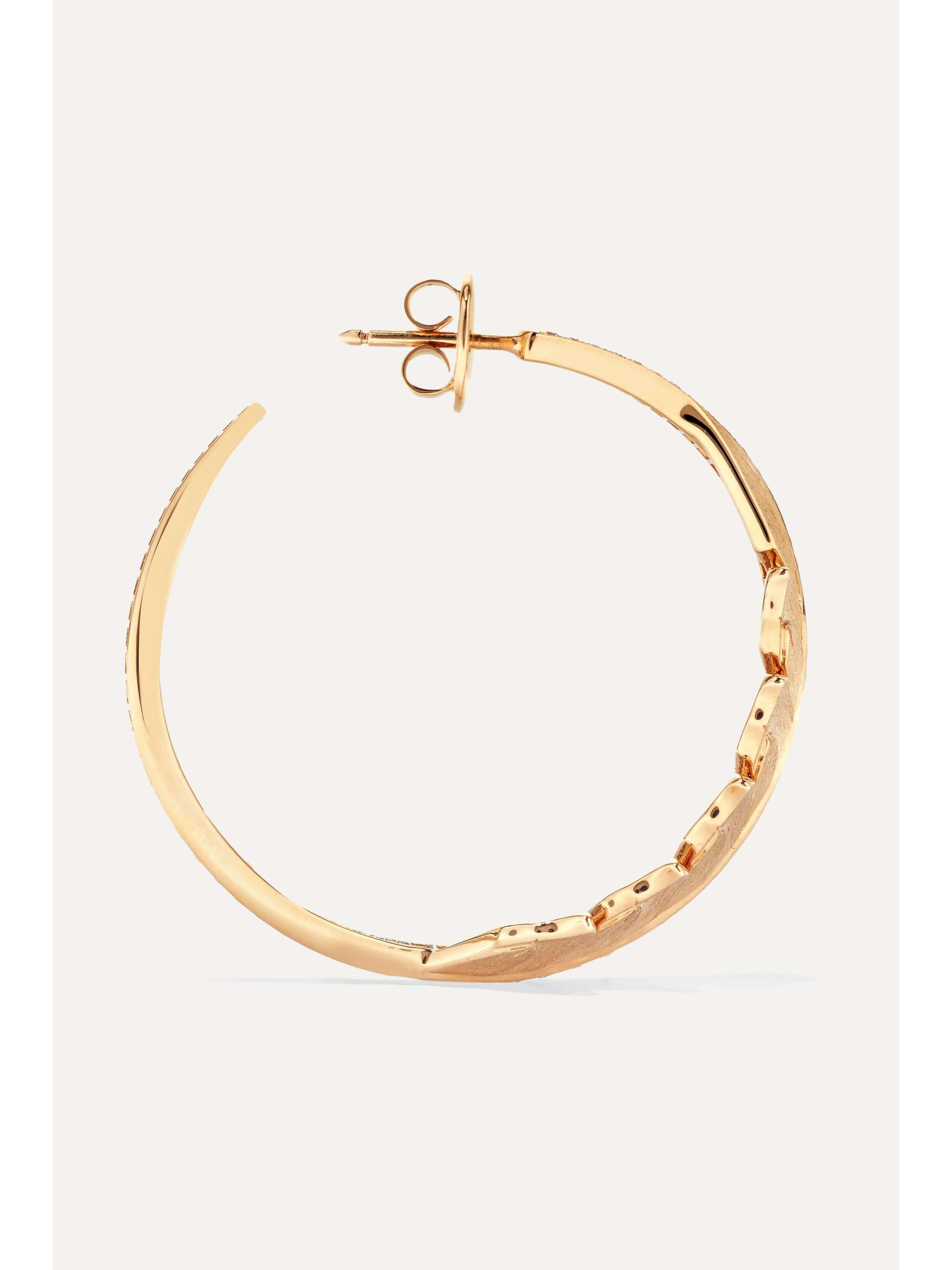 STEPHEN WEBSTER + NET SUSTAIN Magnipheasant 18-karat gold diamond hoop earrings
