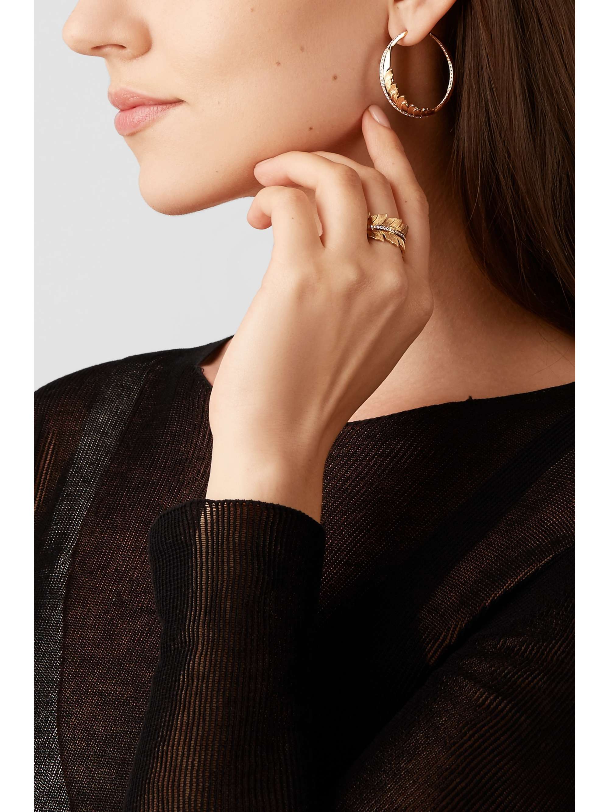 STEPHEN WEBSTER + NET SUSTAIN Magnipheasant 18-karat gold diamond hoop earrings