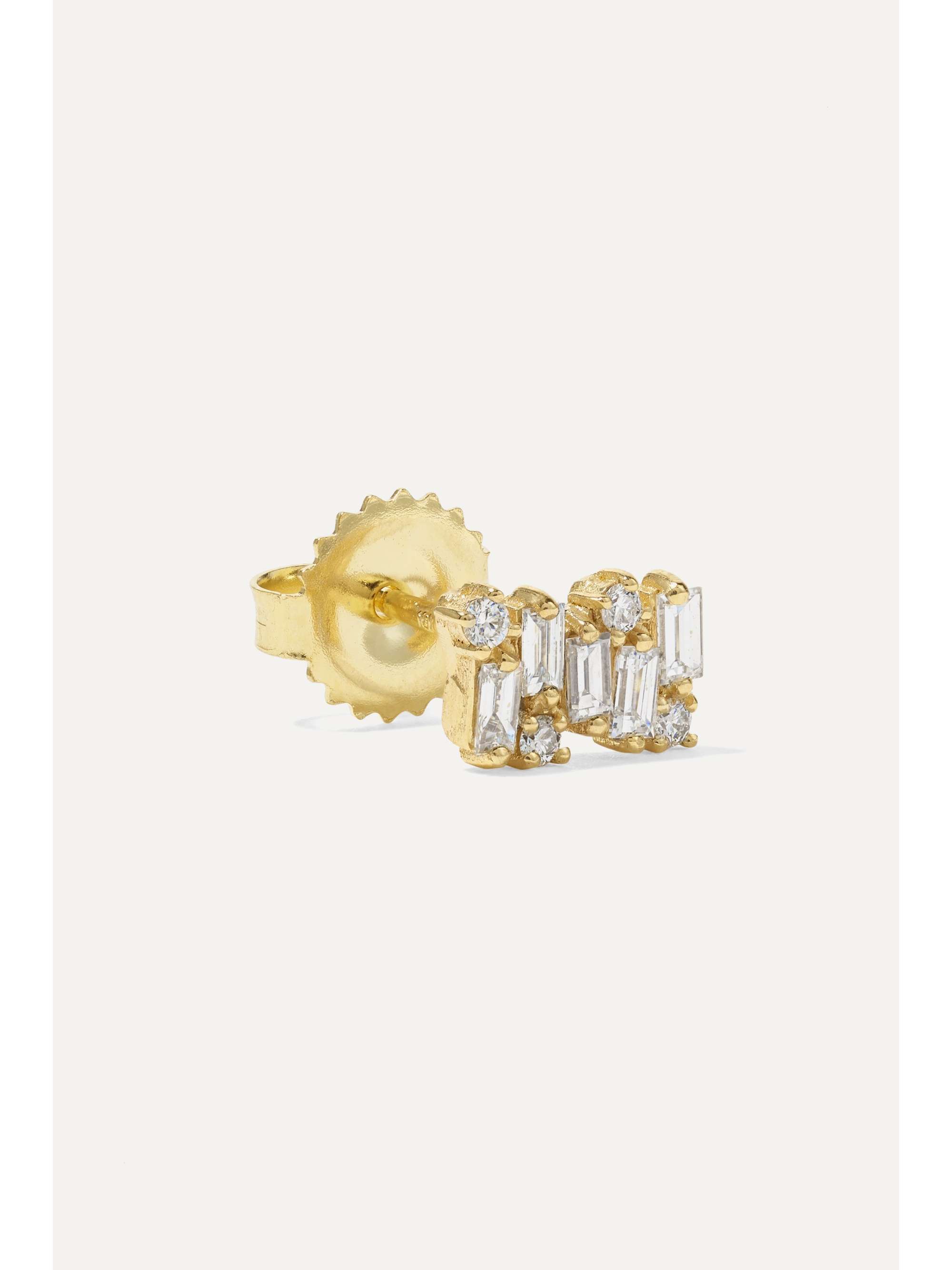 SUZANNE KALAN 18-karat gold diamond earrings