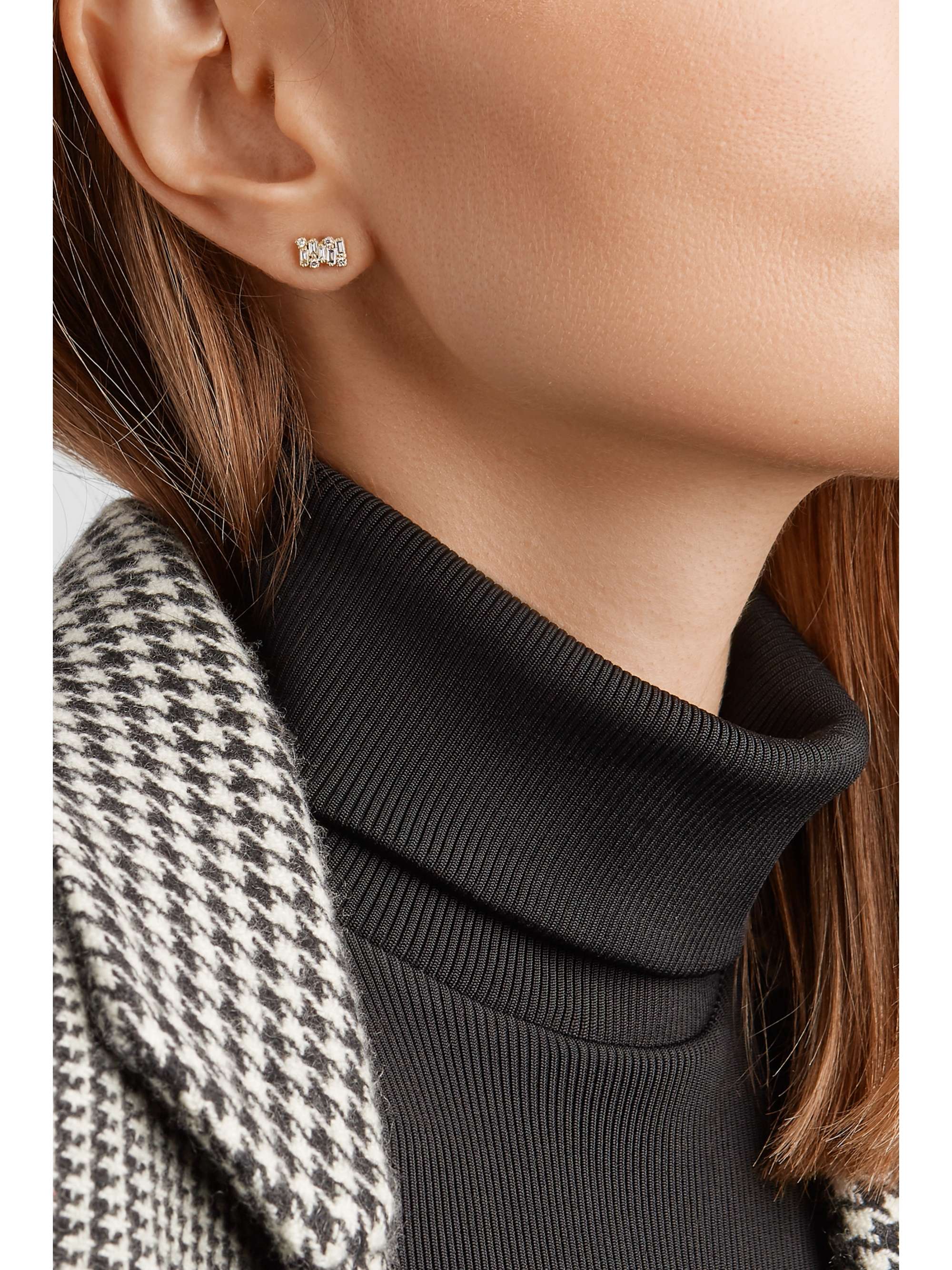 SUZANNE KALAN 18-karat gold diamond earrings