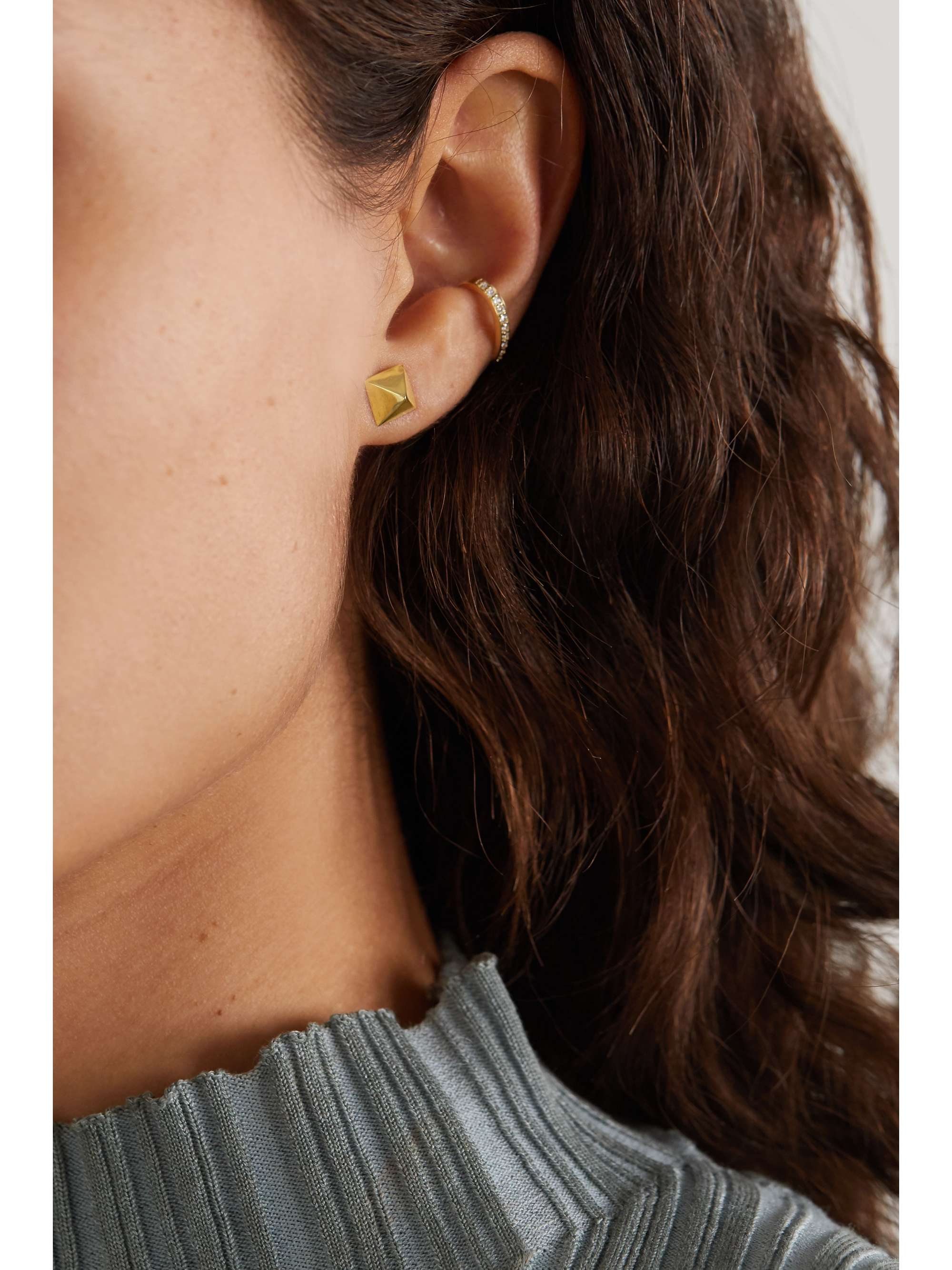 ANITA KO Spike 14-karat gold earrings