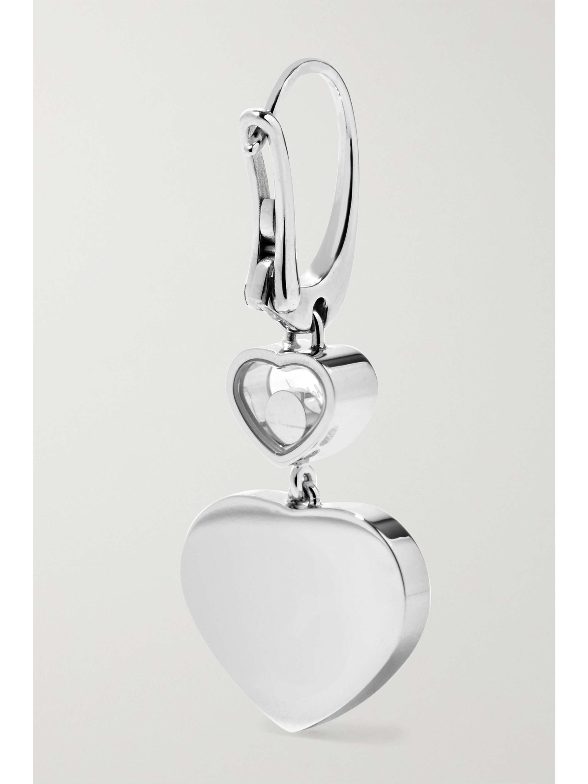 CHOPARD Happy Hearts 18-karat rose gold, diamond and onyx earrings
