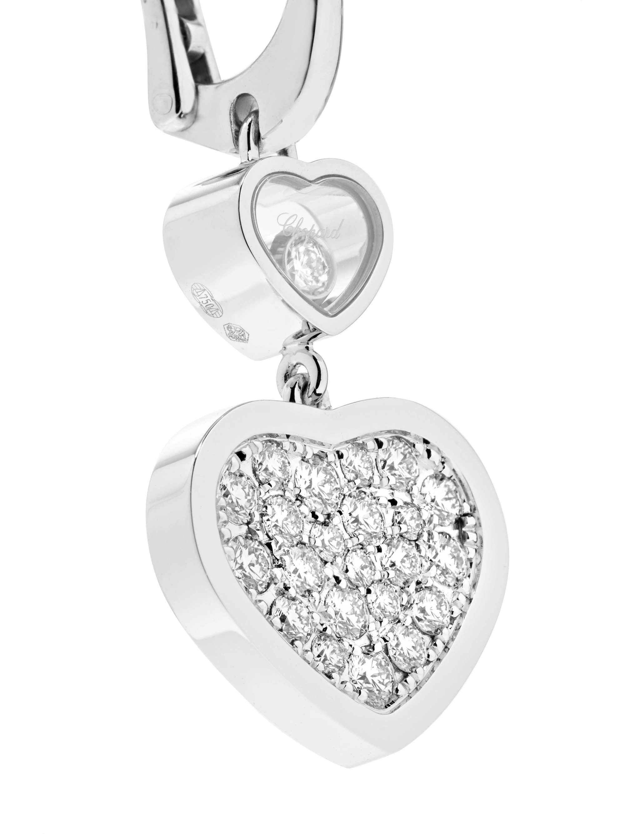 CHOPARD Happy Hearts 18-karat rose gold, diamond and onyx earrings