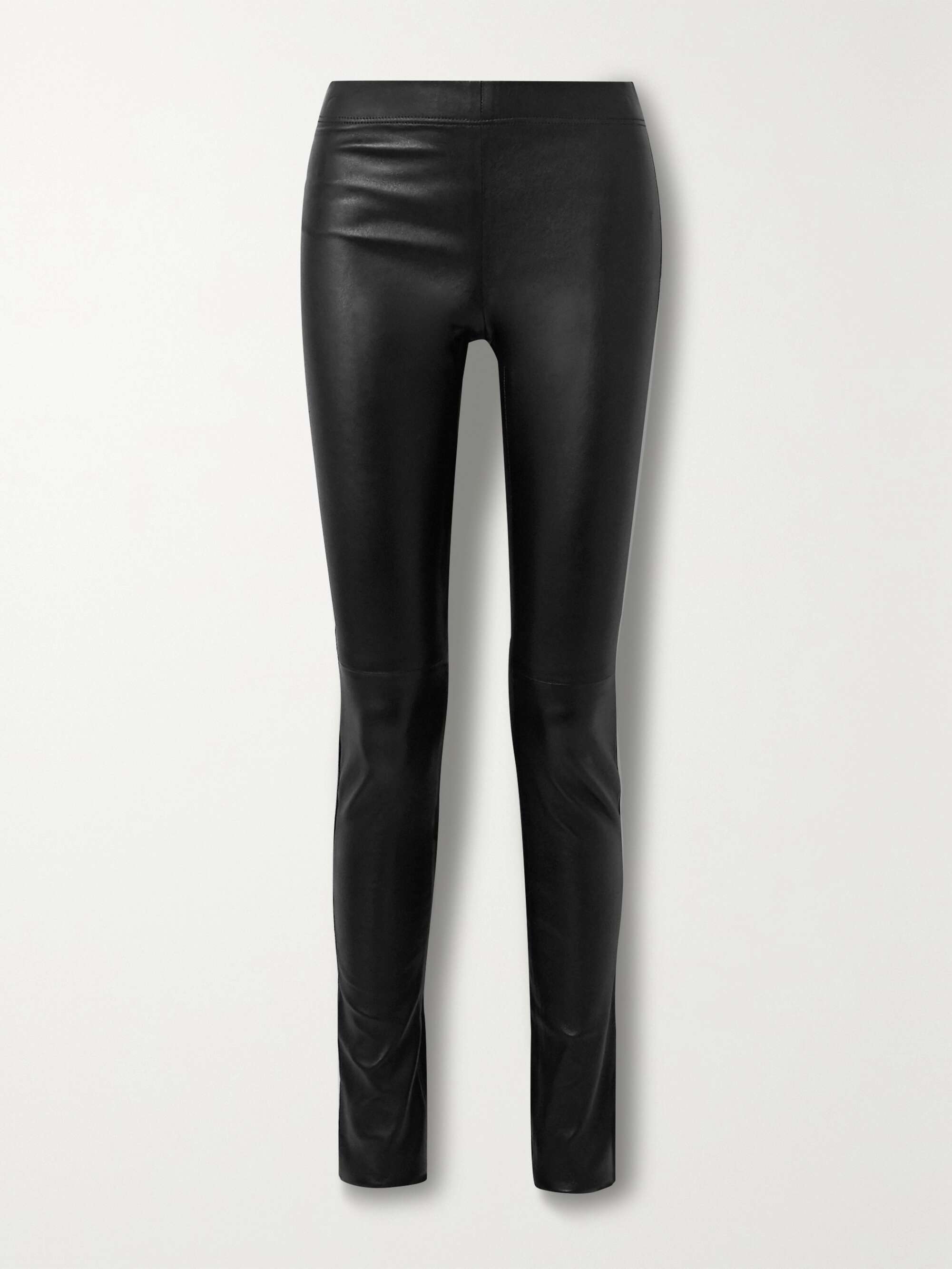 Stretch-leather leggings