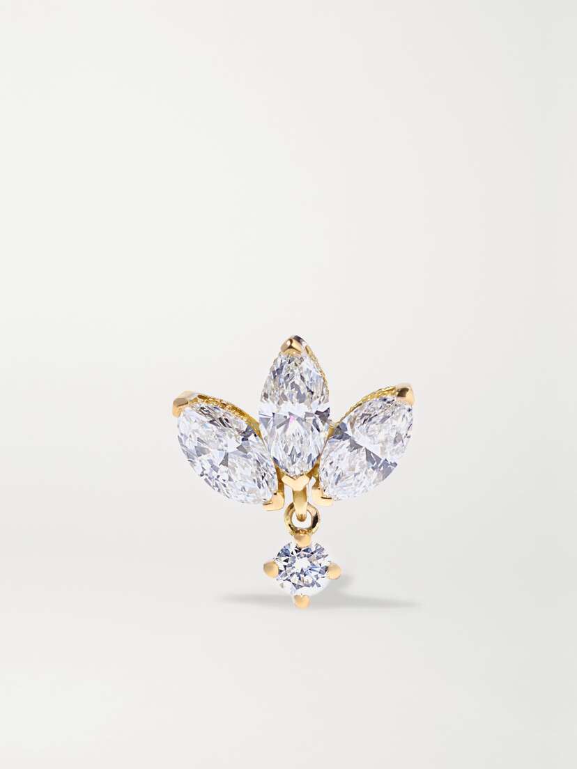 MARIA TASH 6mm 18-karat Gold Diamond Earring