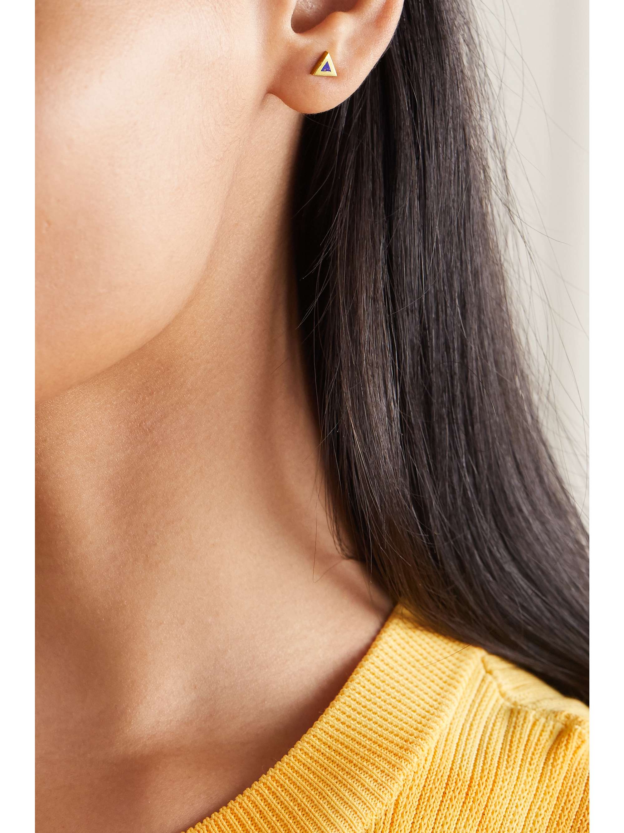 JENNIFER MEYER 18-karat gold lapis lazuli earrings