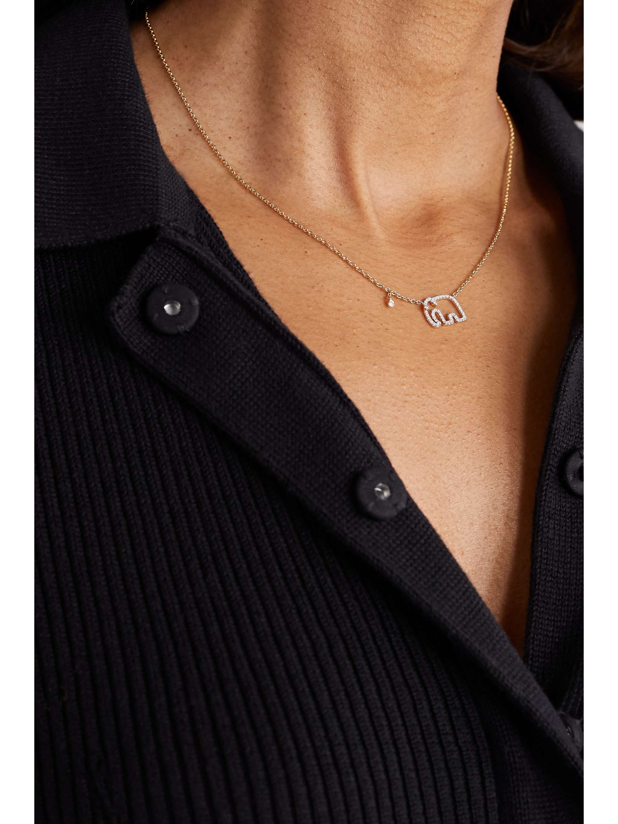YVONNE LÉON 18-karat gold diamond necklace