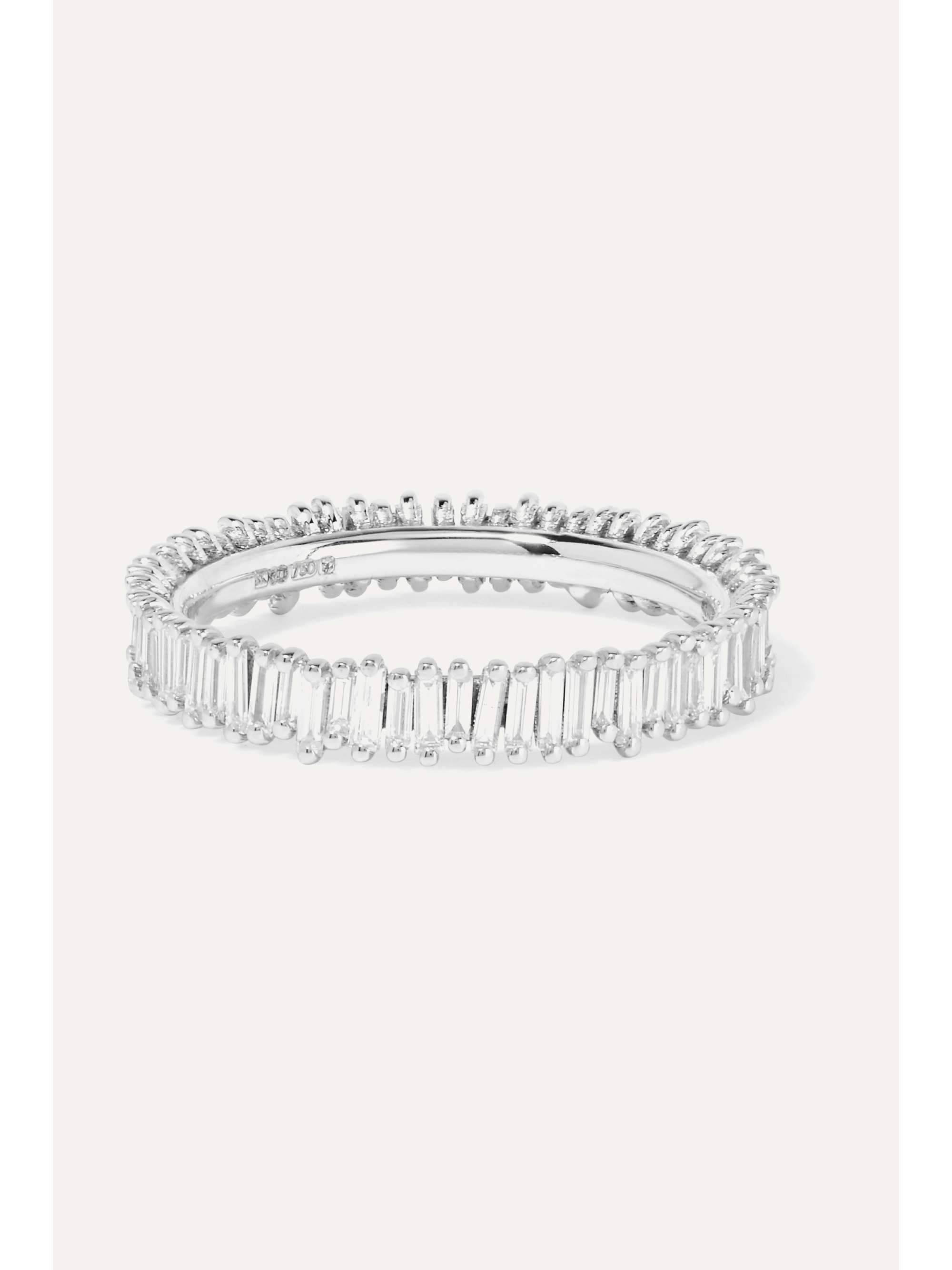 SUZANNE KALAN 18-karat white gold diamond ring