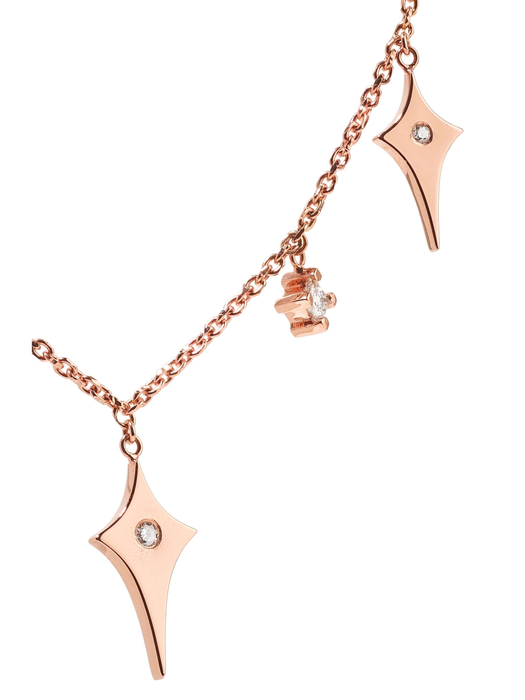 DIANE KORDAS Shield 18-karat rose gold diamond necklace