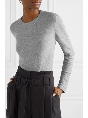 AKRIS Sequin-embellished linen-blend sweater