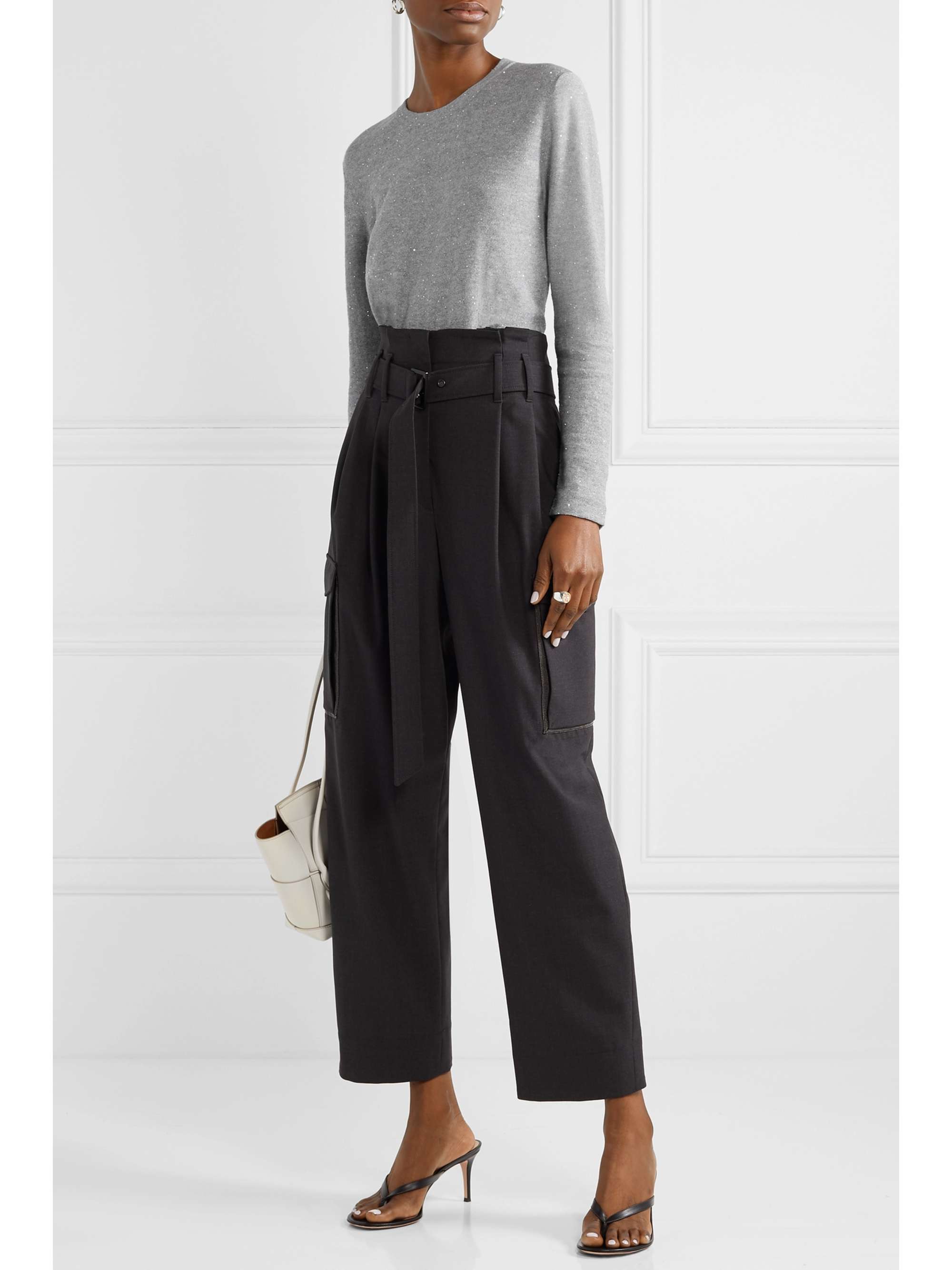 AKRIS Sequin-embellished linen-blend sweater