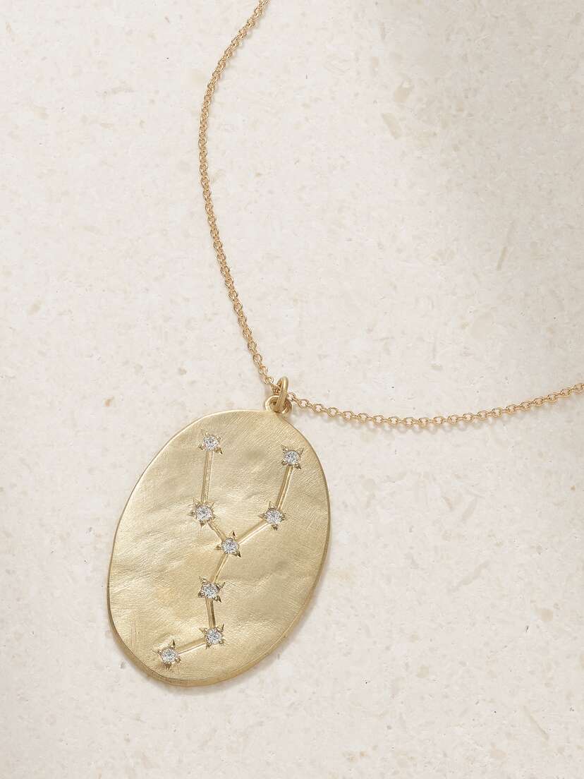 Brooke Gregson Zodiac Taurus 14-karat Gold Diamond Necklace