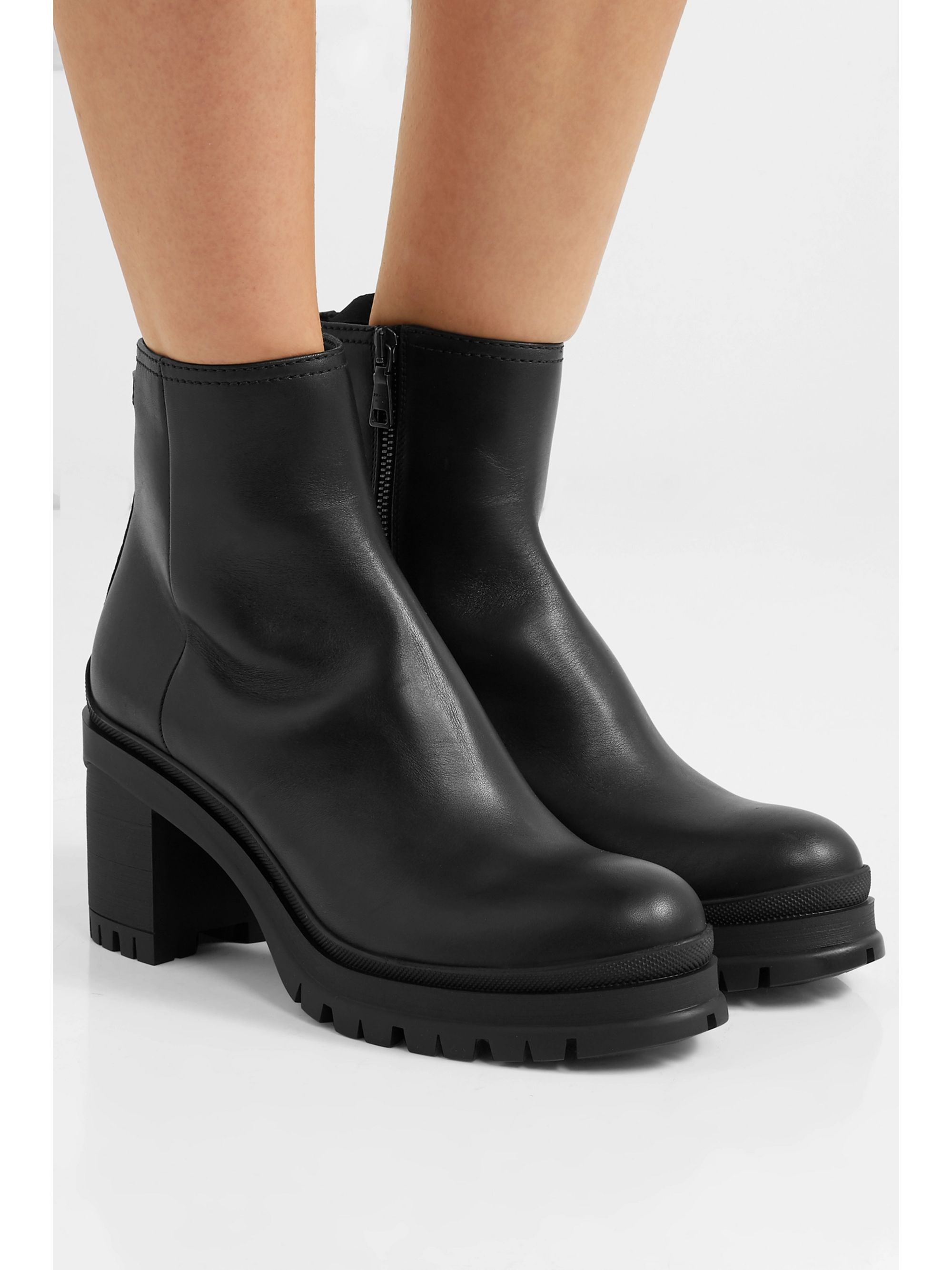 prada leather ankle boots