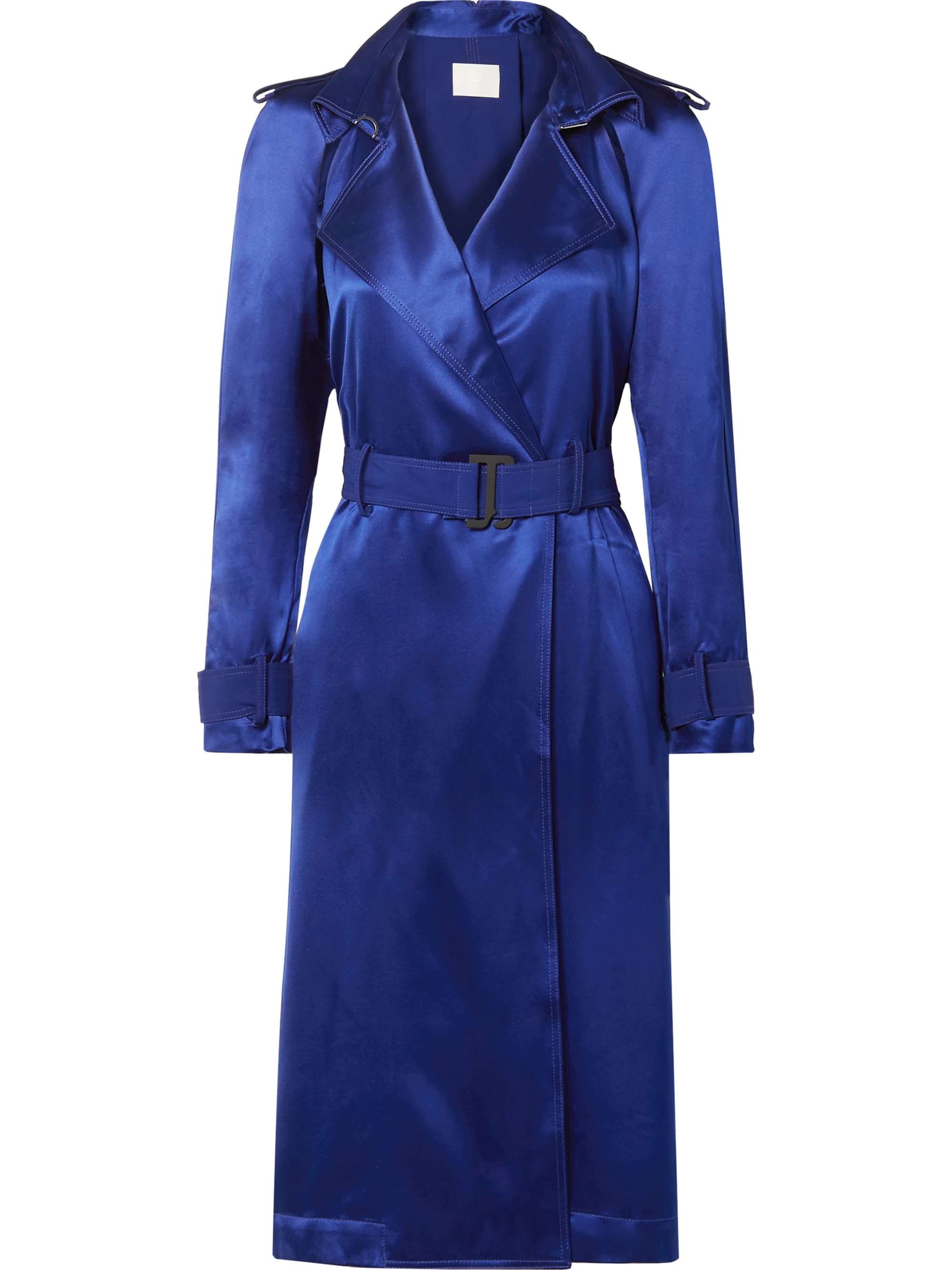 DION LEE Belted cutout mulberry silk-satin dress