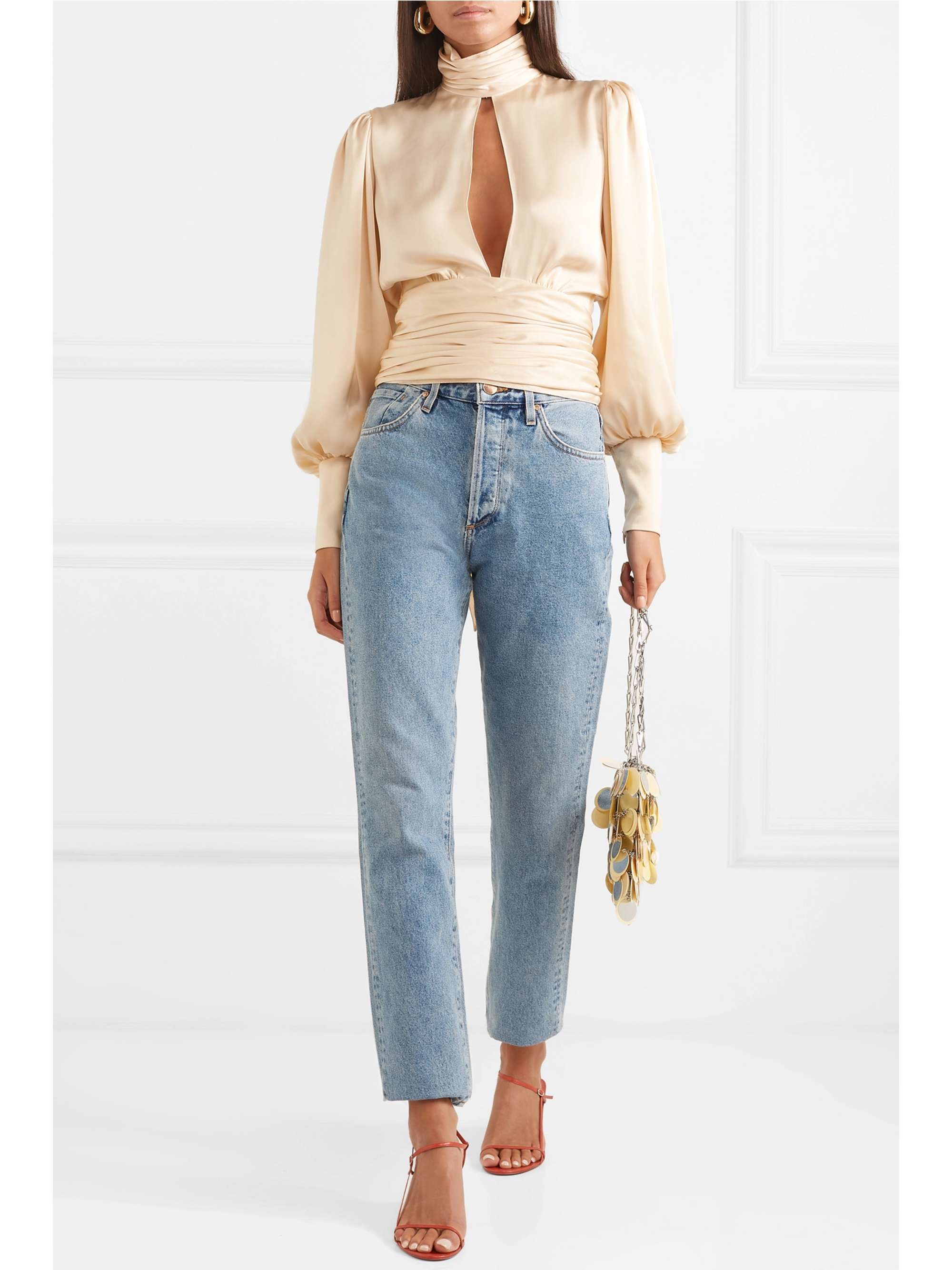 ORSEUND IRIS Night Out ruched satin blouse