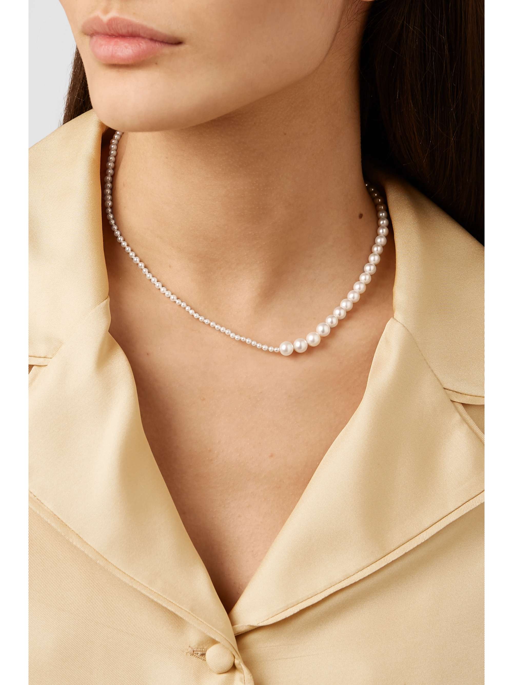 SOPHIE BILLE BRAHE Petite Peggy 14-karat gold pearl necklace