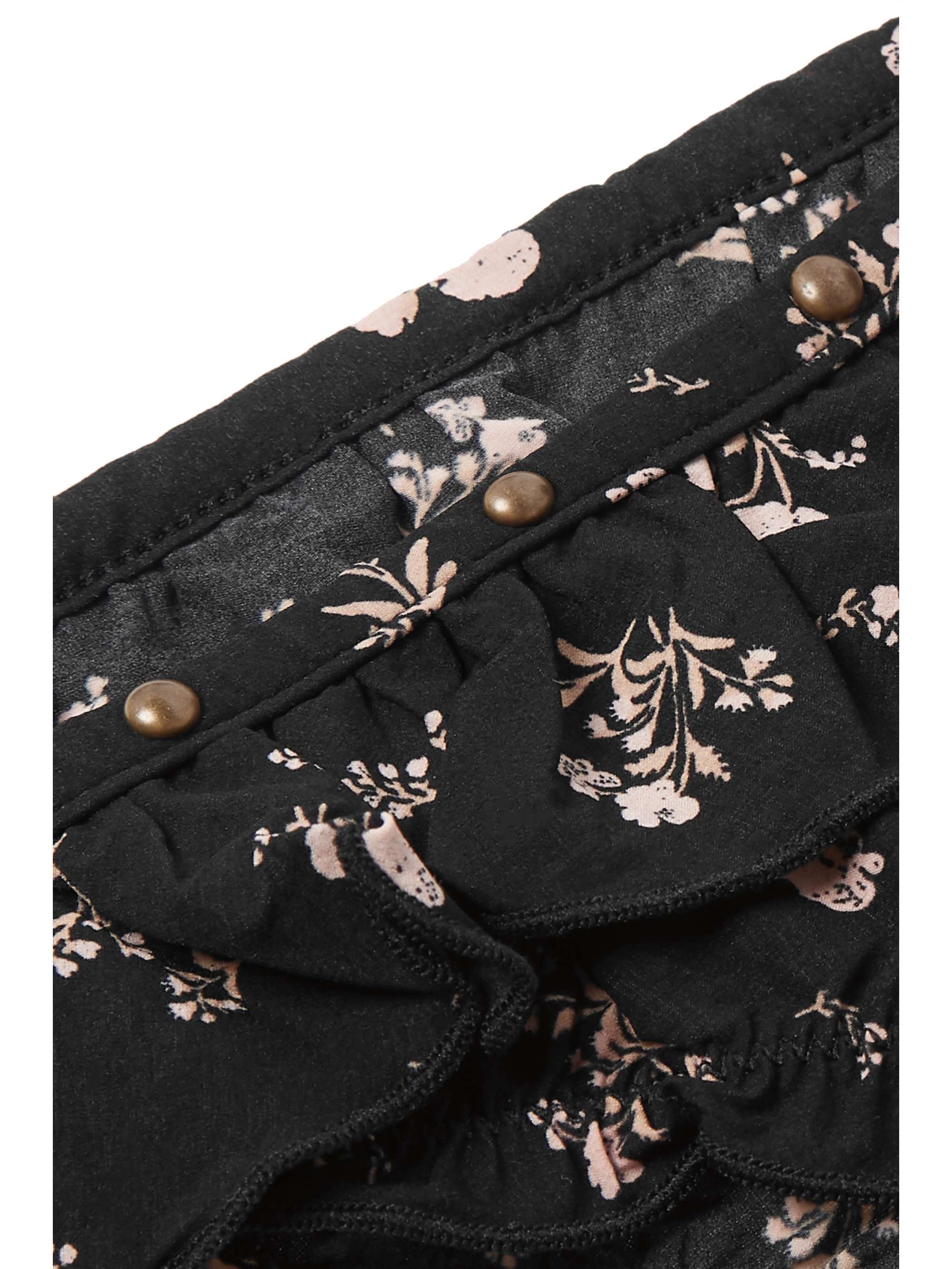 LOVE STORIES Ivy studded ruffled floral-print stretch briefs