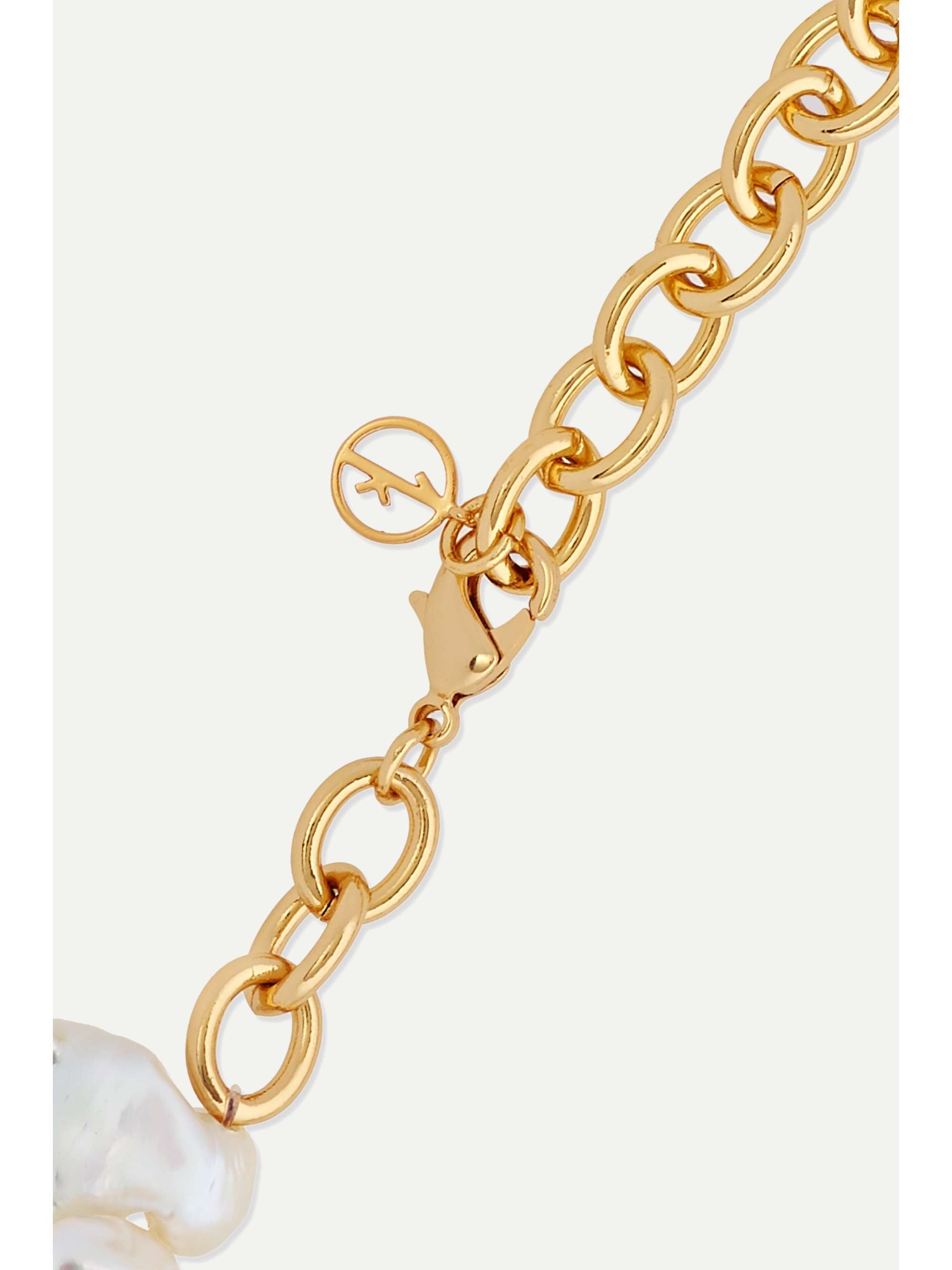 ANISSA KERMICHE Two Faced Shelley gold-plated pearl anklet