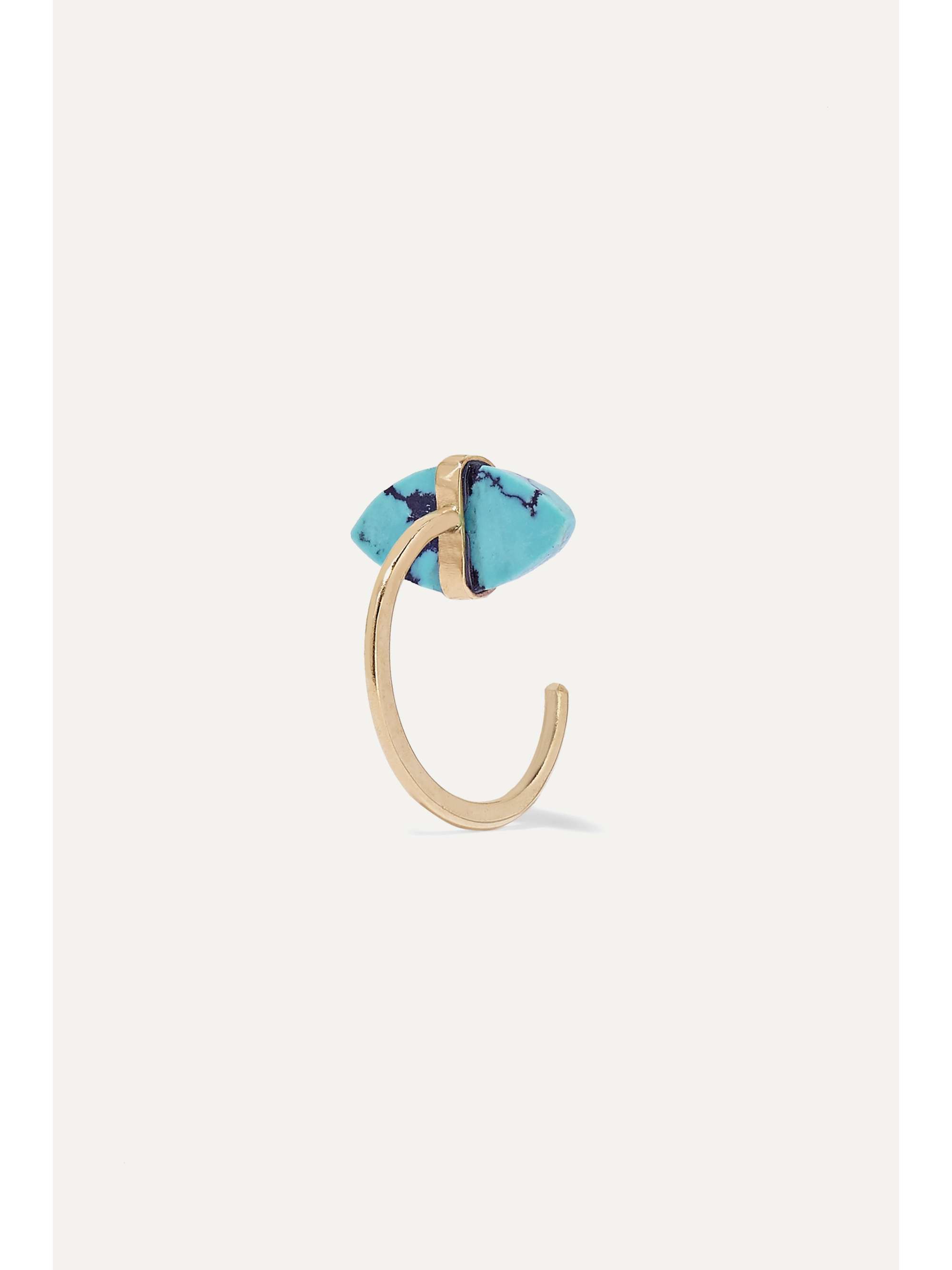 MELISSA JOY MANNING + NET SUSTAIN 14-karat gold turquoise earrings