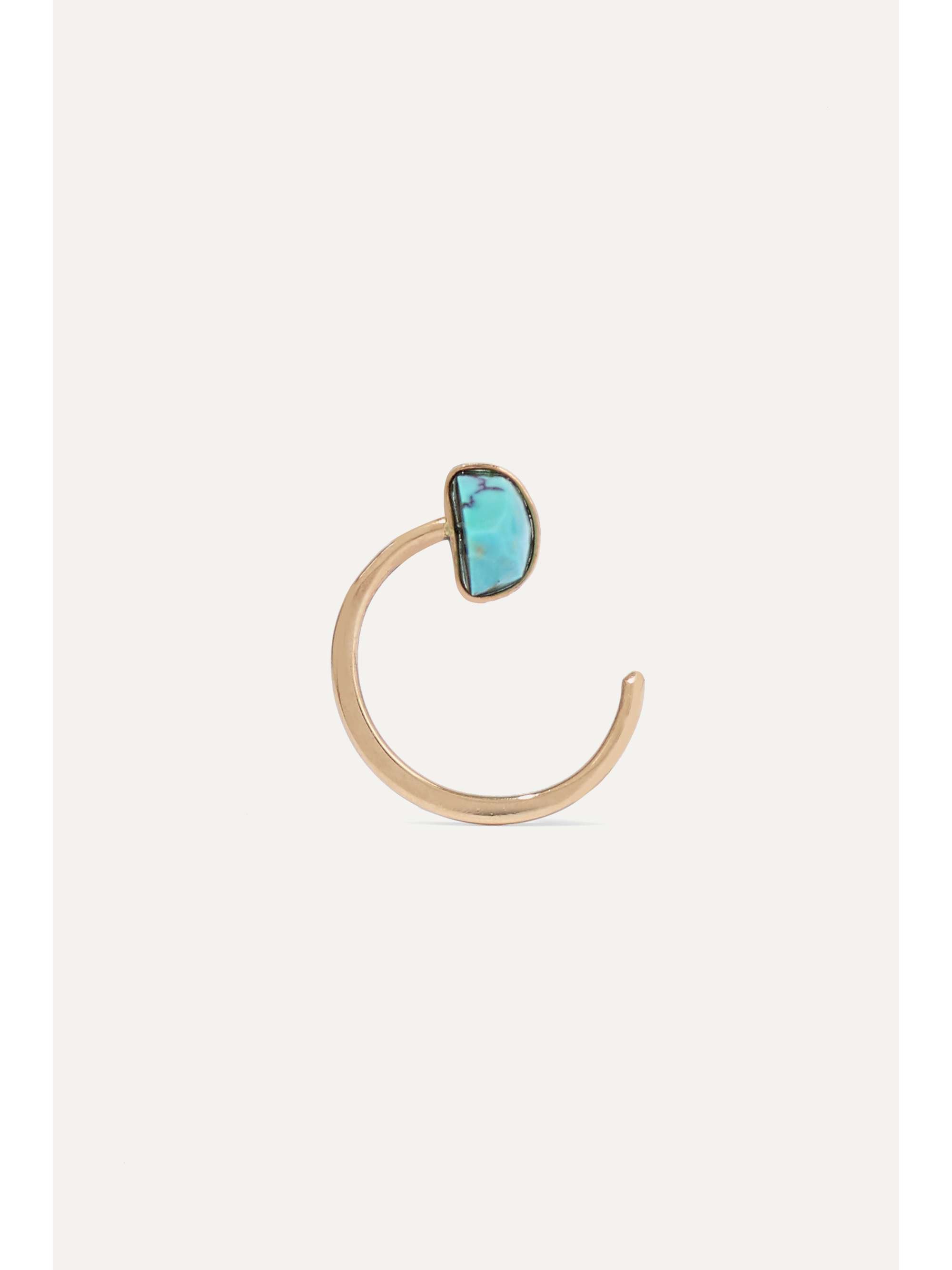 MELISSA JOY MANNING + NET SUSTAIN 14-karat gold turquoise earrings