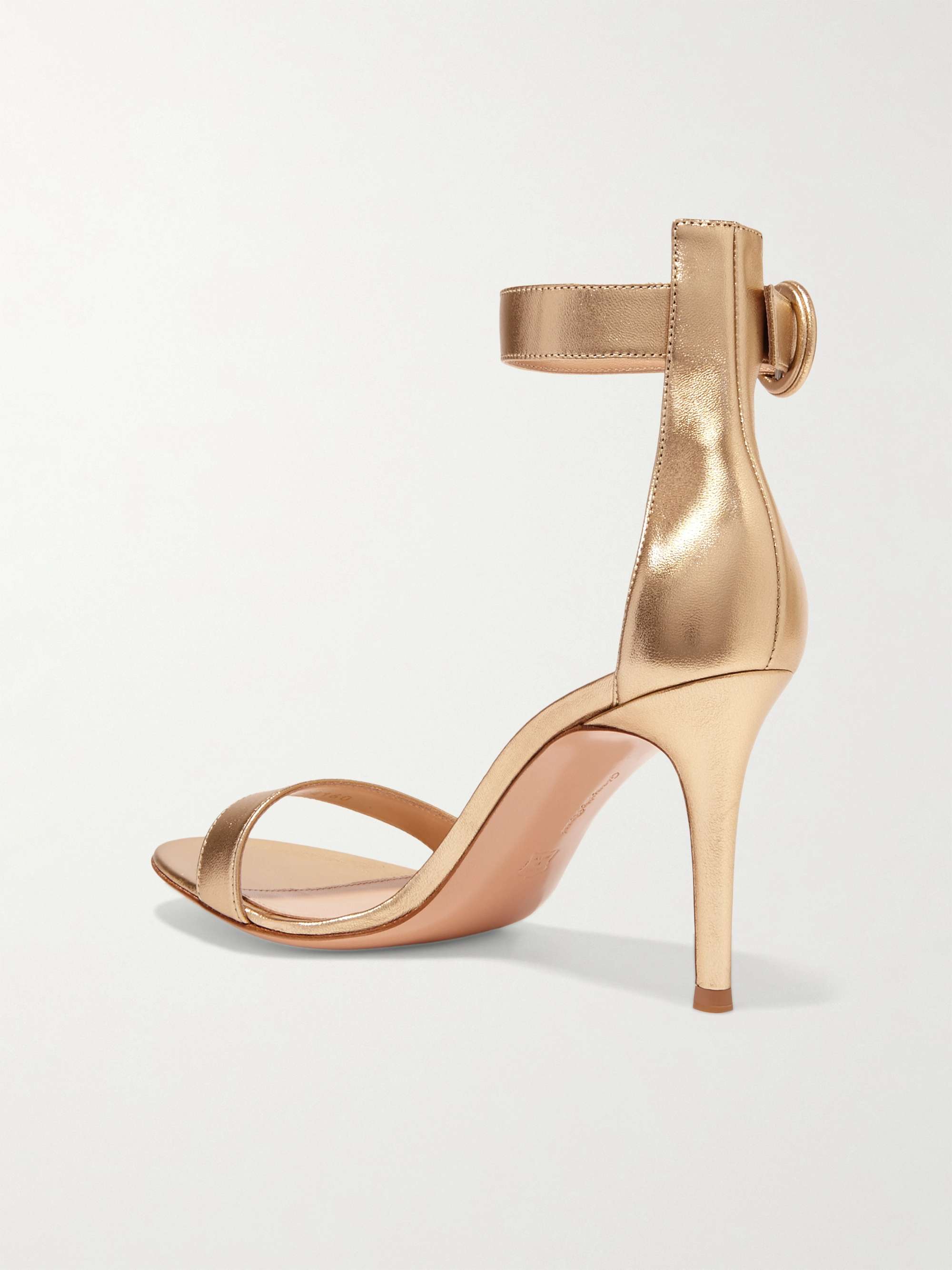 GIANVITO ROSSI Portofino 85 metallic leather sandals