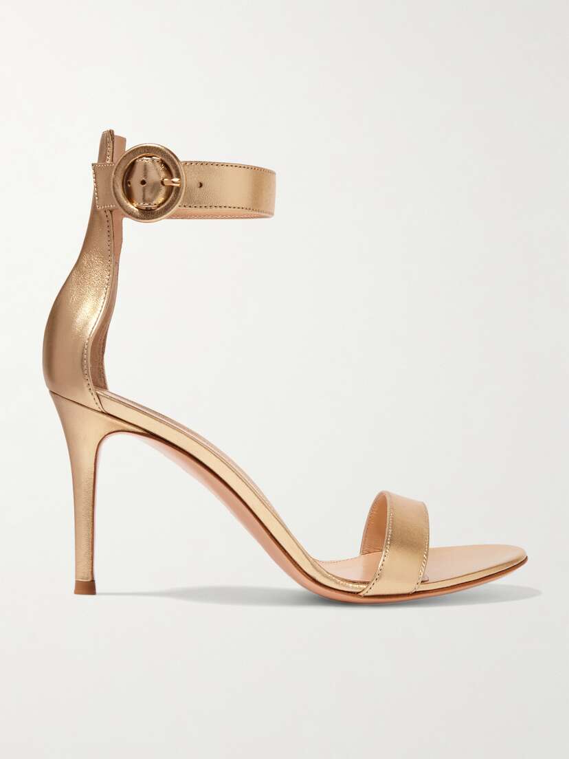 Gianvito Rossi Portofino 85 Metallic Leather Sandals