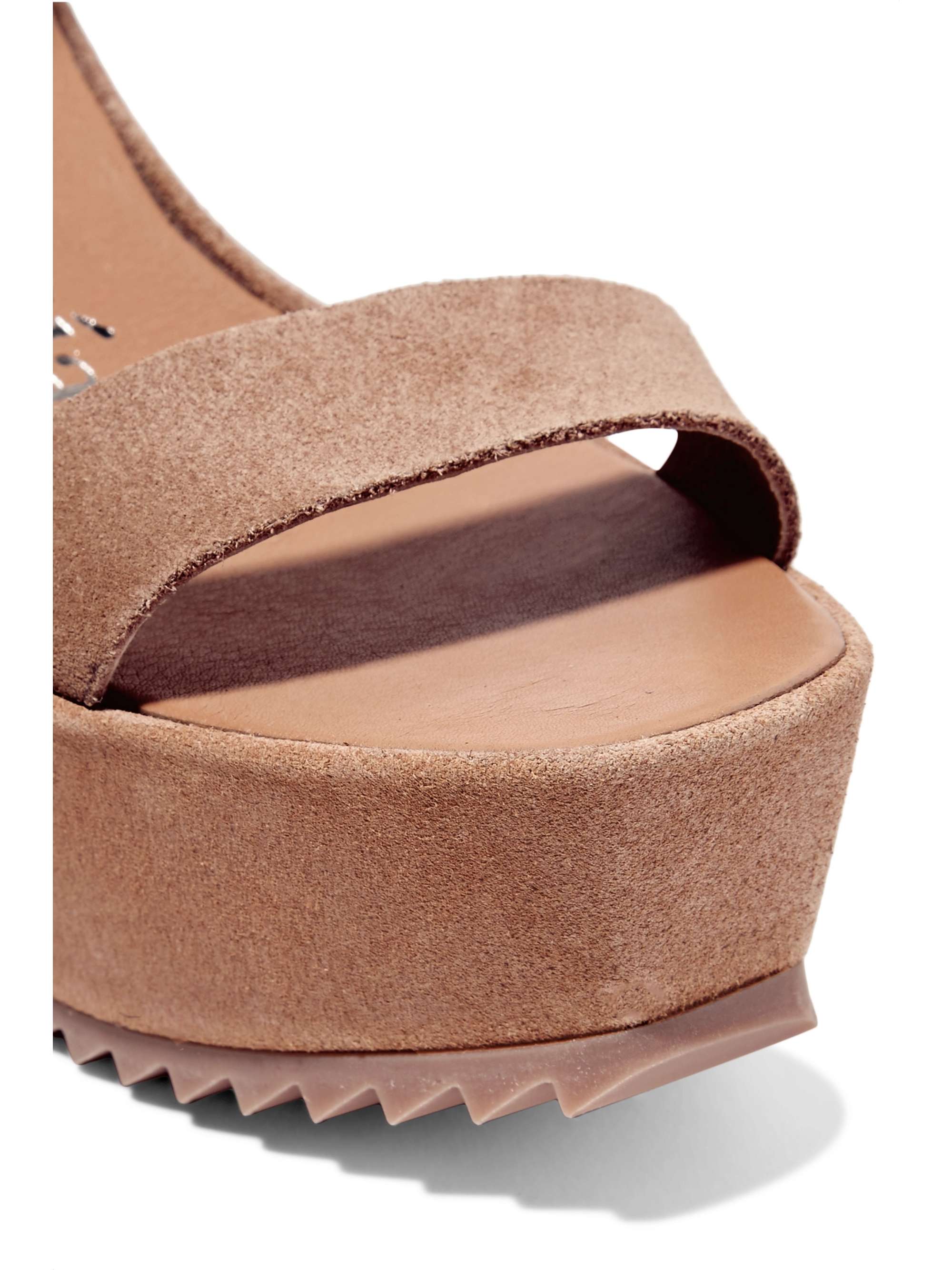 PEDRO GARCIA Fania suede and textured-leather wedge sandals