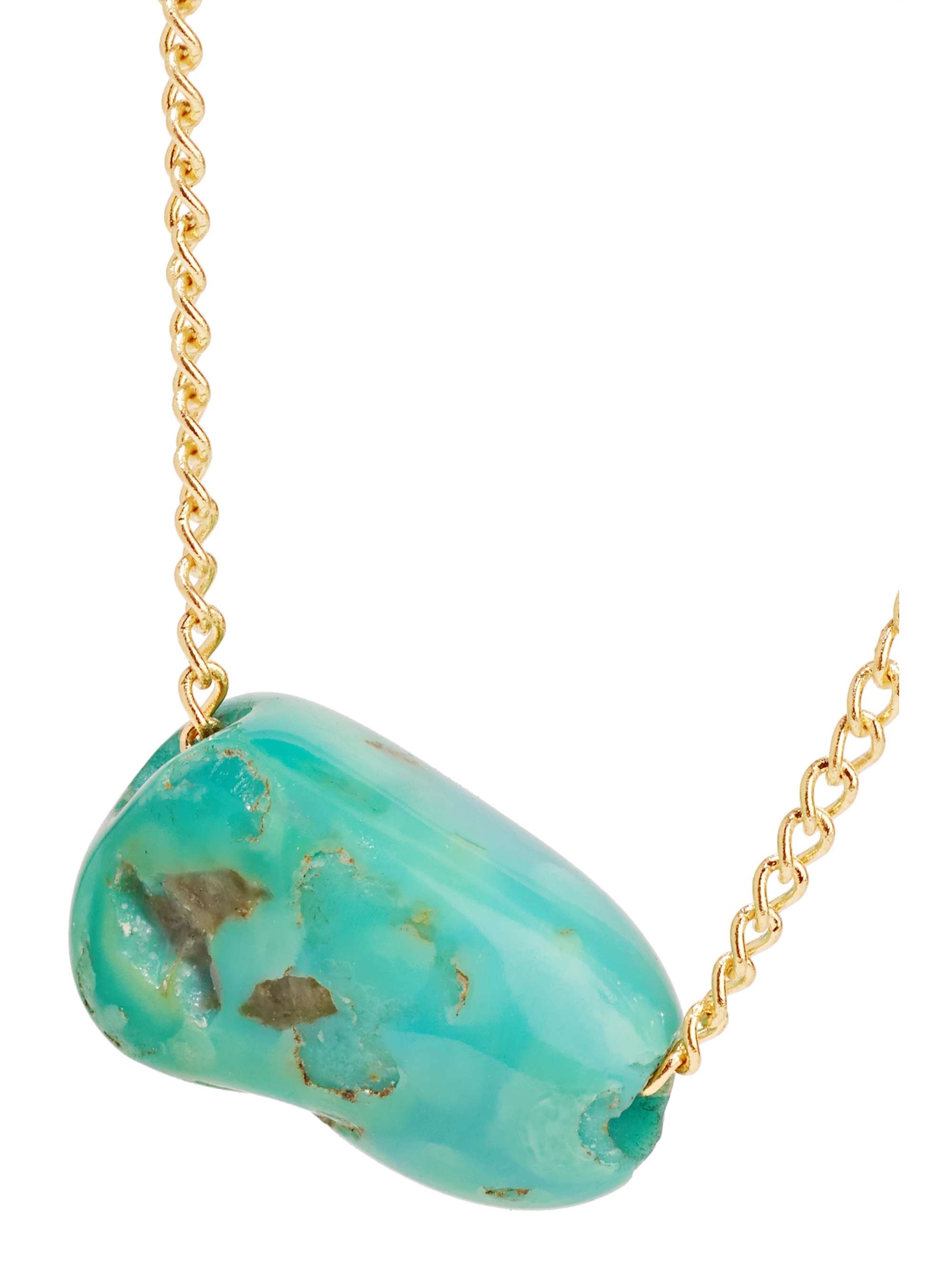 MELISSA JOY MANNING + NET SUSTAIN 14-karat gold turquoise necklace