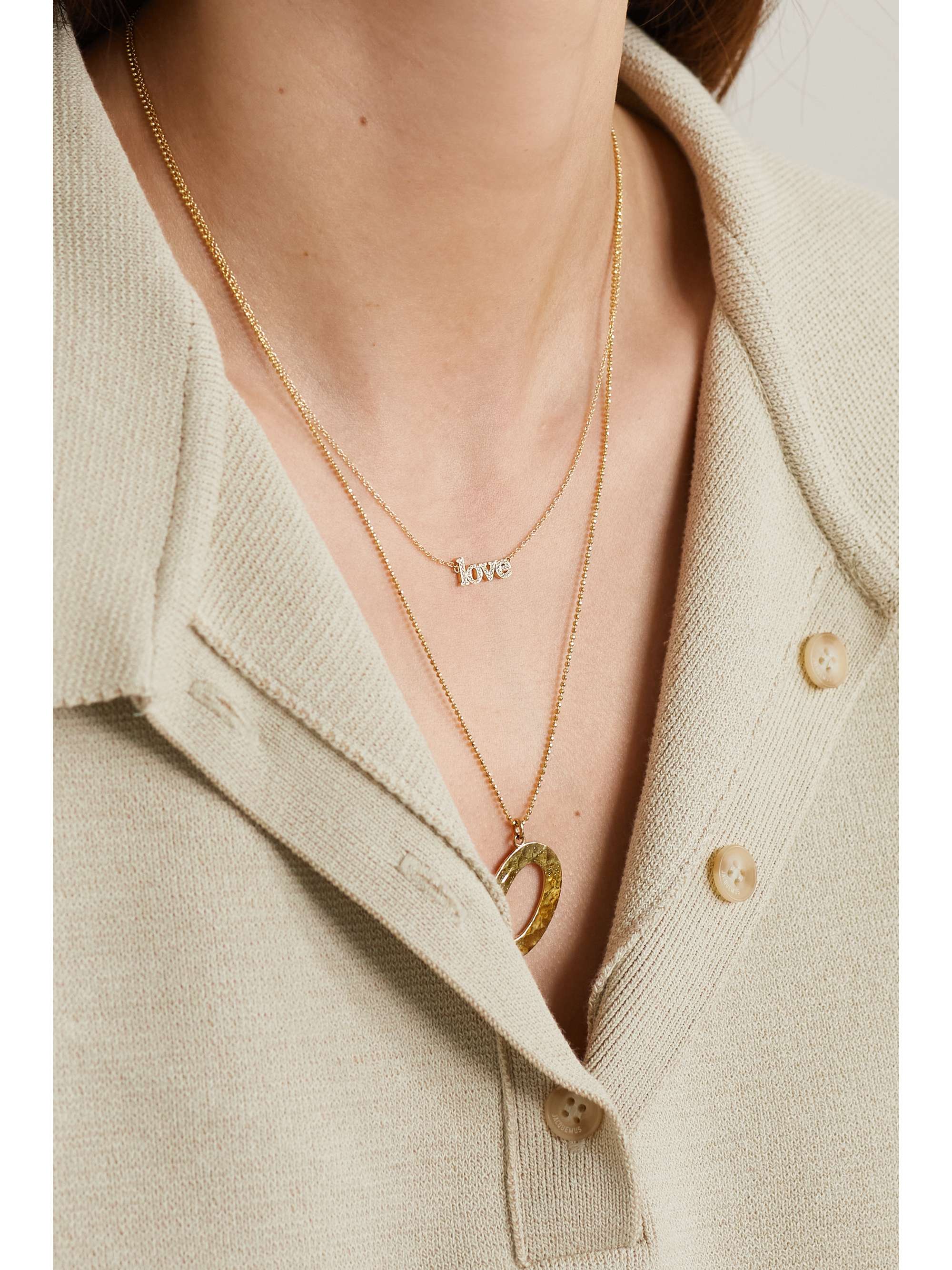 JENNIFER MEYER Love 18-karat gold diamond necklace