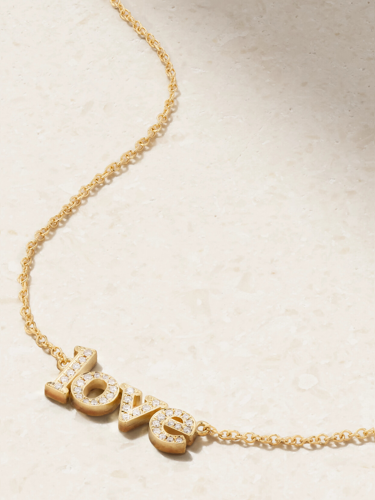 Jennifer Meyer Love 18-karat Gold Diamond Necklace