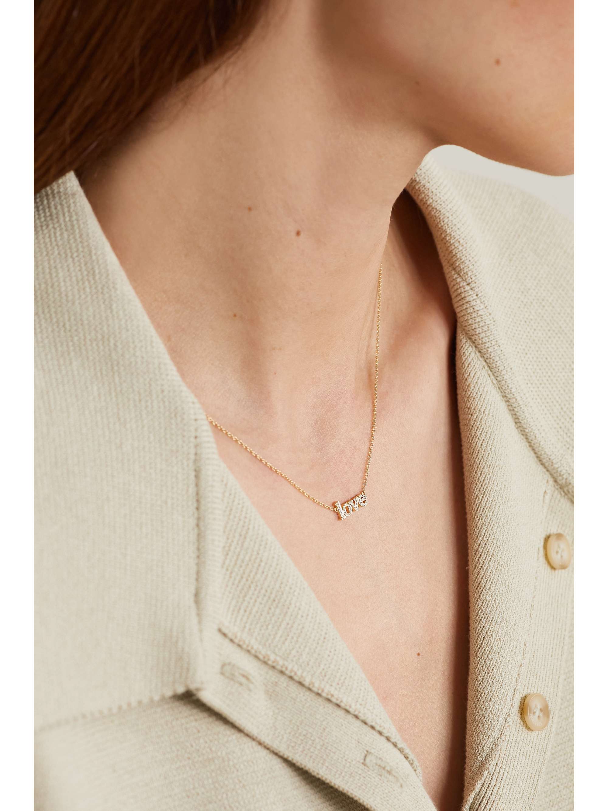 JENNIFER MEYER Love 18-karat gold diamond necklace