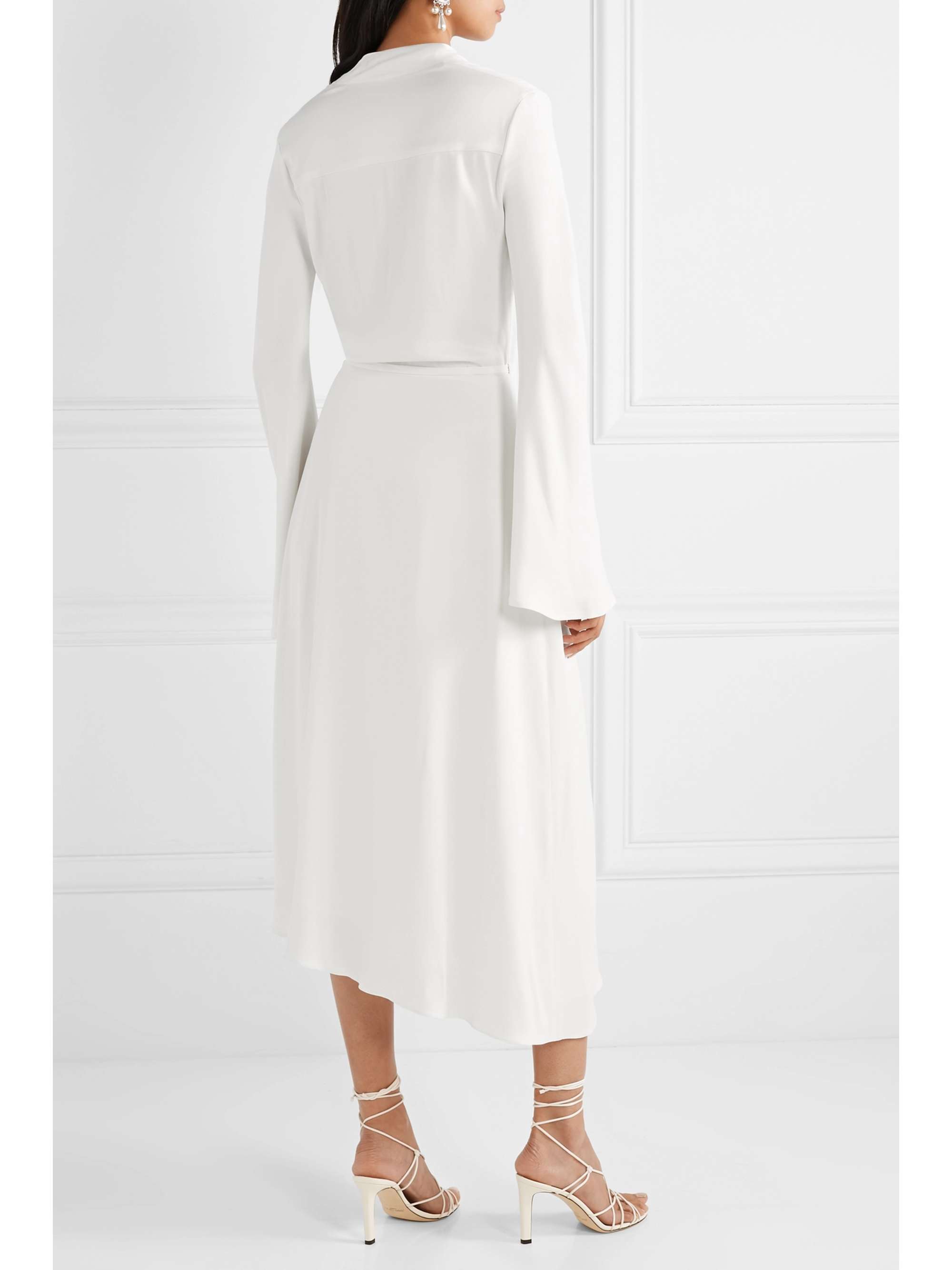 VANESSA COCCHIARO The Rose asymmetric satin midi wrap dress