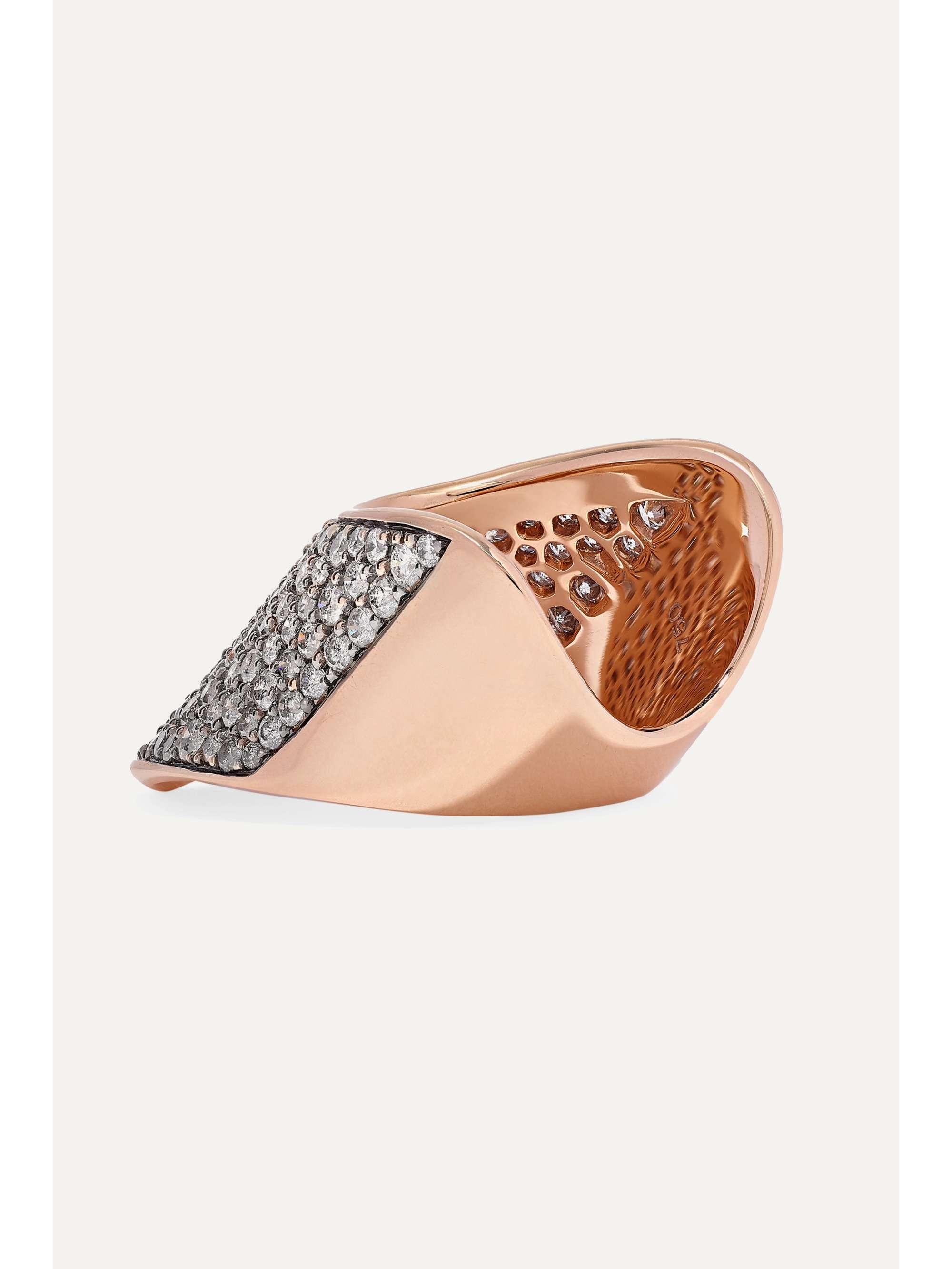 DIANE KORDAS 18-karat rose gold diamond ring