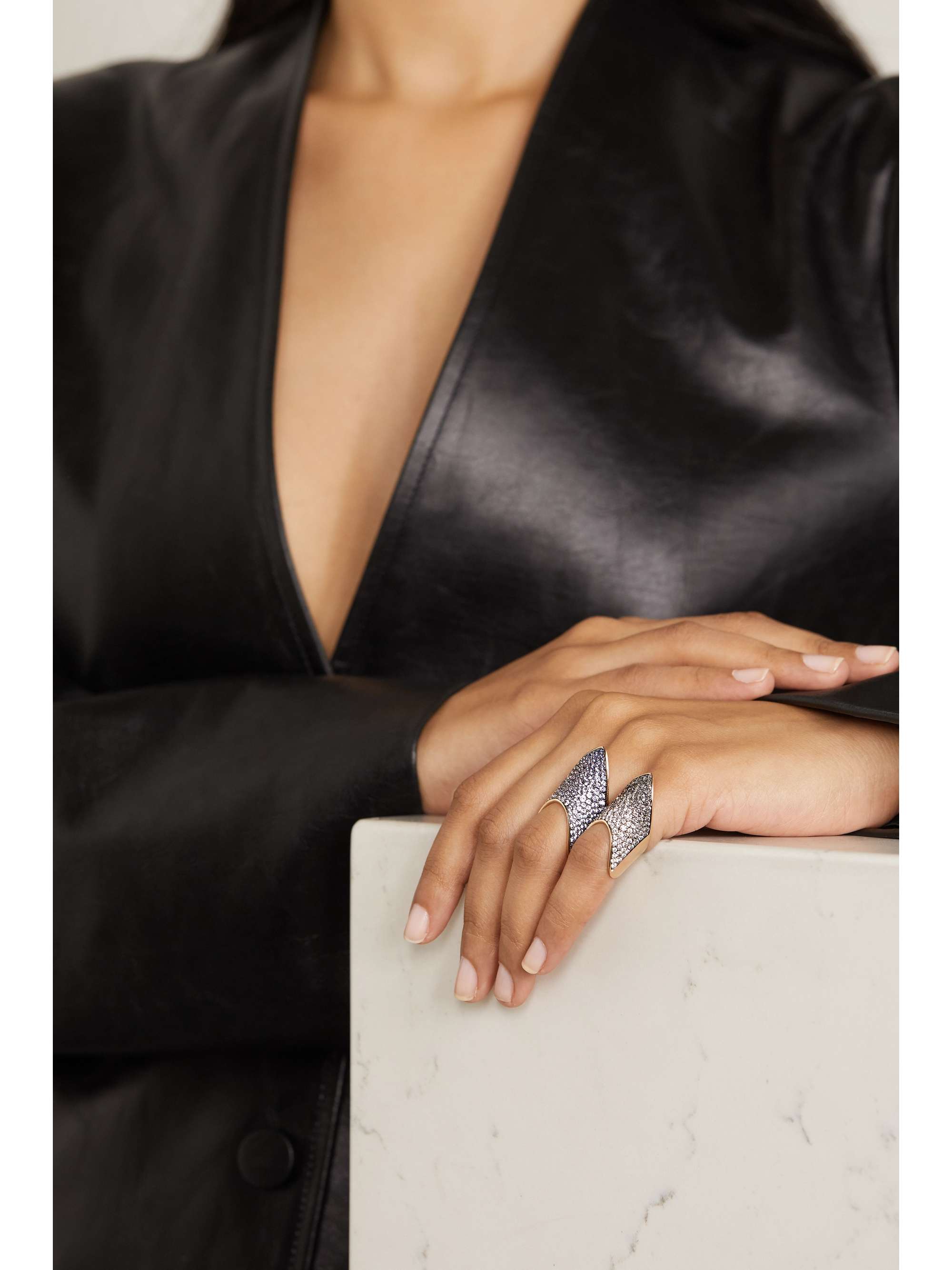 DIANE KORDAS 18-karat rose gold diamond ring