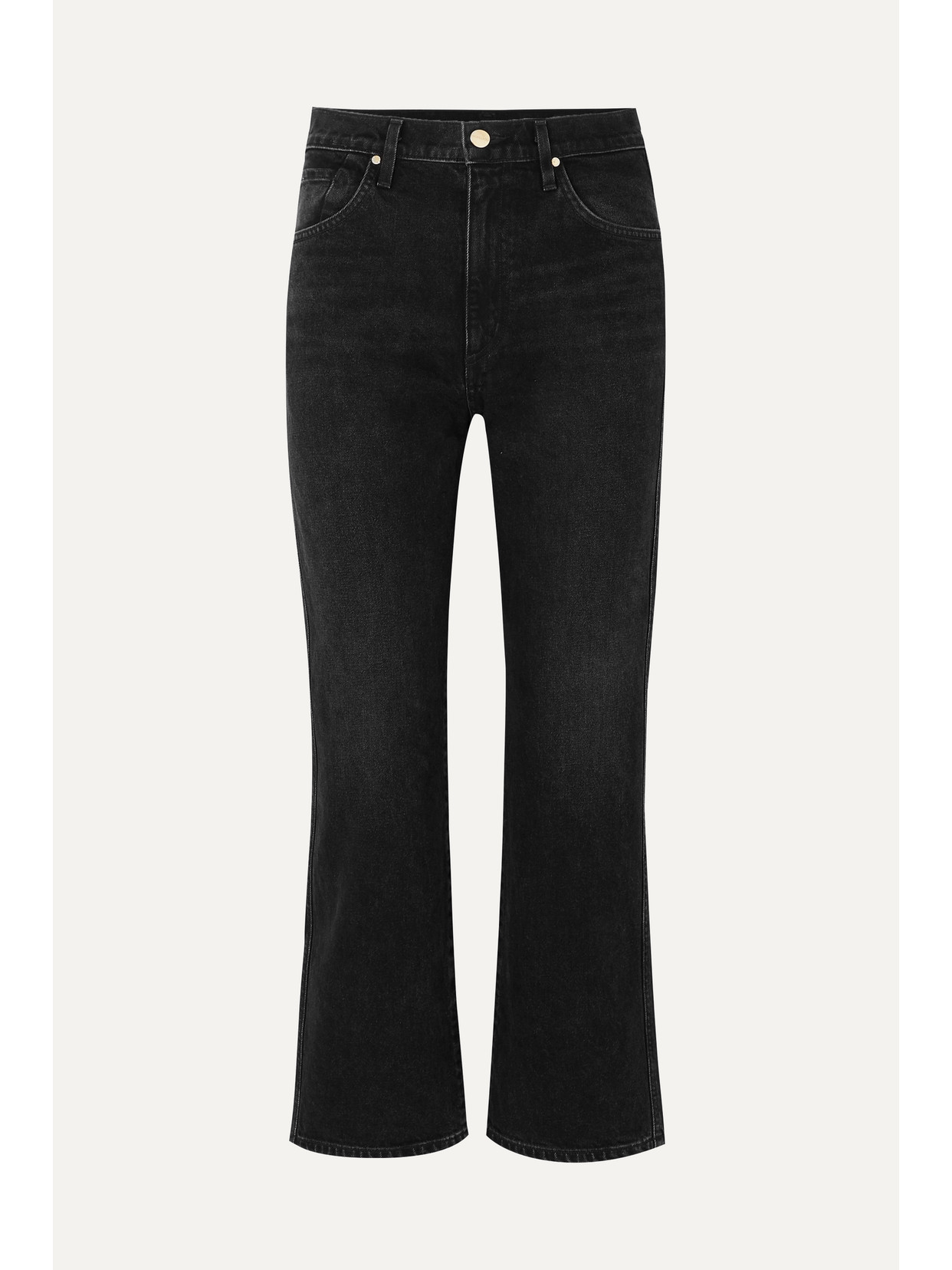 GOLDSIGN THE CROPPED A HIGH-RISE STRAIGHT-LEG JEANS