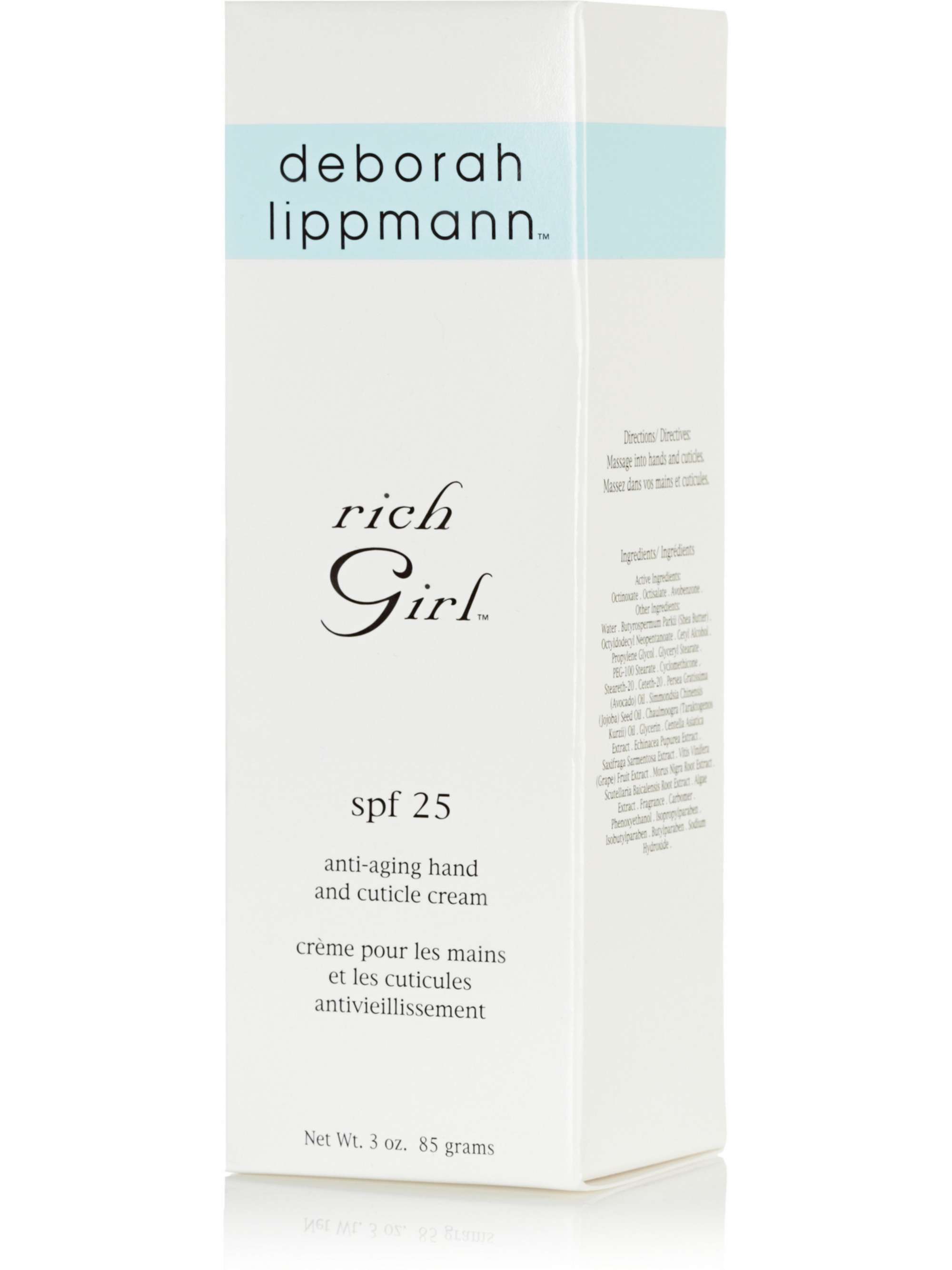 DEBORAH LIPPMANN SPF25 Rich Girl Anti-Aging Hand and Cuticle Cream, 85g