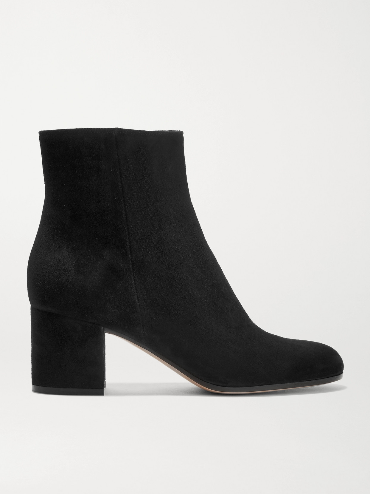 Gianvito Rossi Block Heel Ankle Boots With Suede Finish In Black