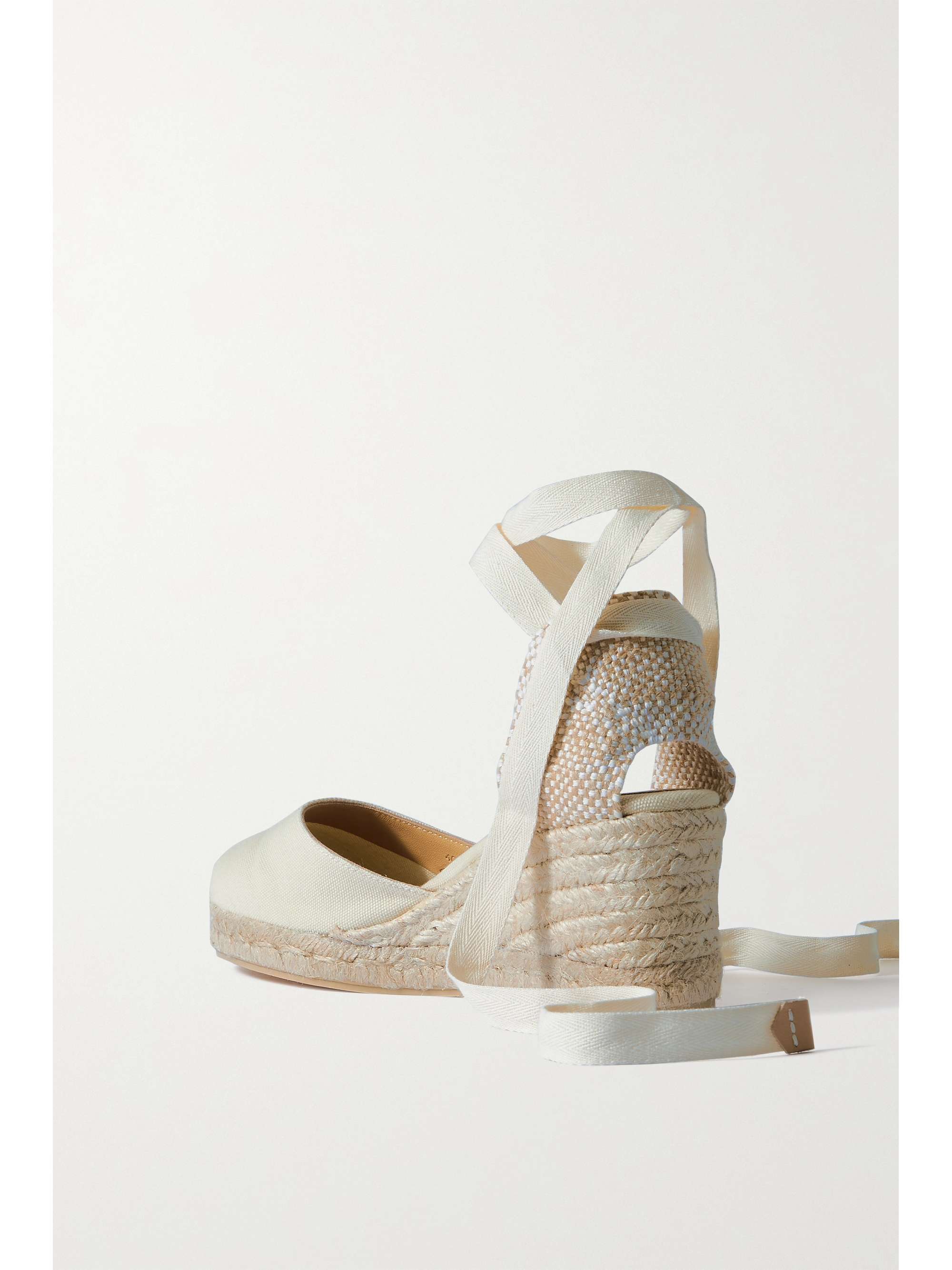 Ivory Carina 60 canvas wedge espadrilles |