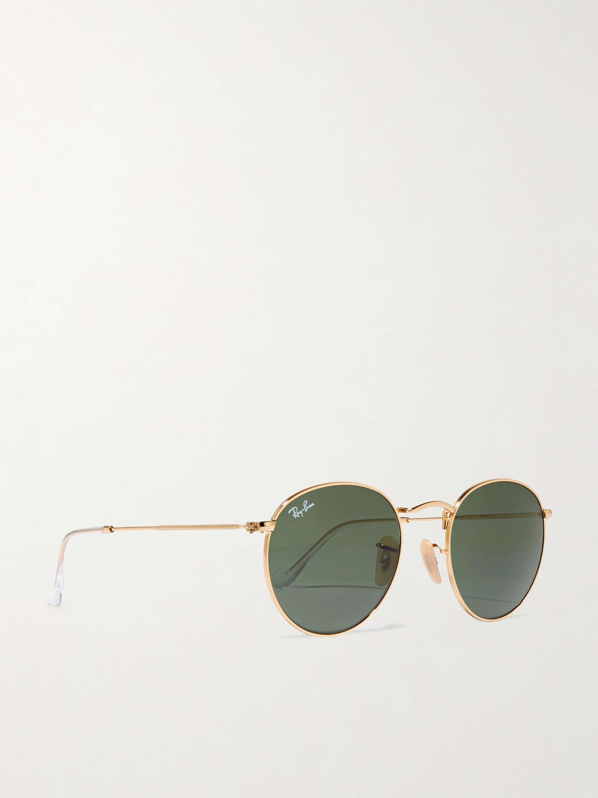 RAY-BAN Round-frame gold-tone sunglasses